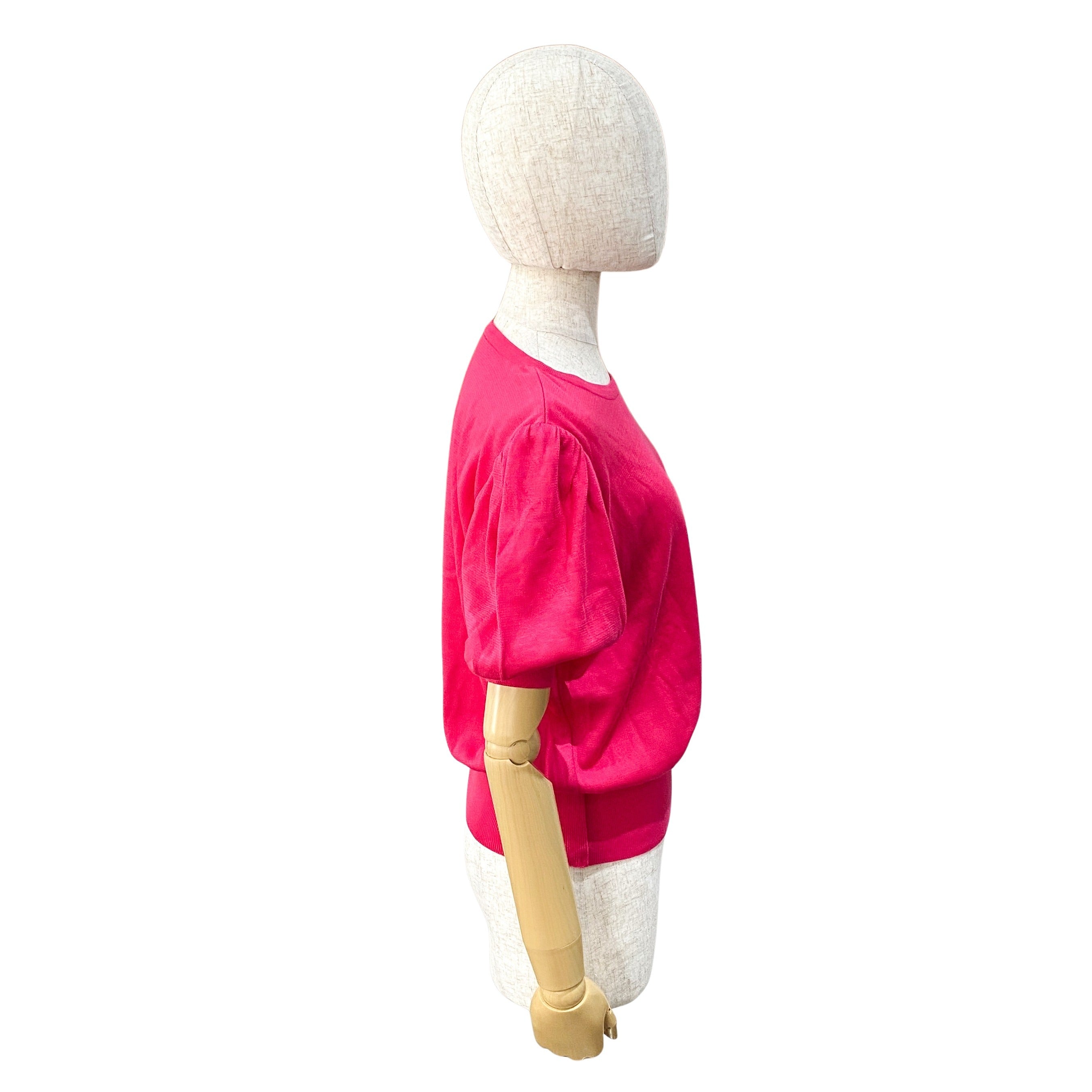 Short Sleeve Cotton Pink Logo Knit T-shirt