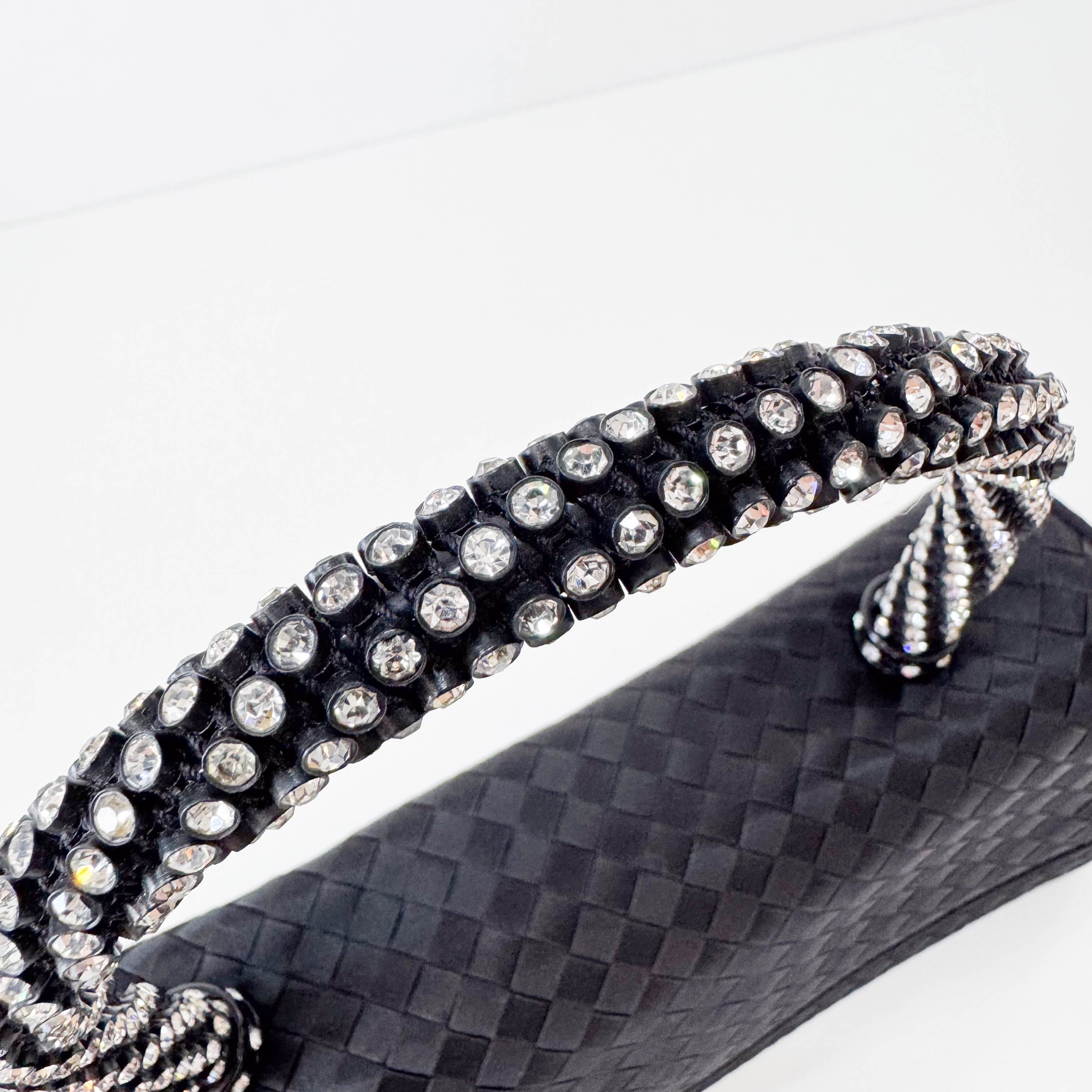 Vintage Satin Intrecciato Black Hand bag