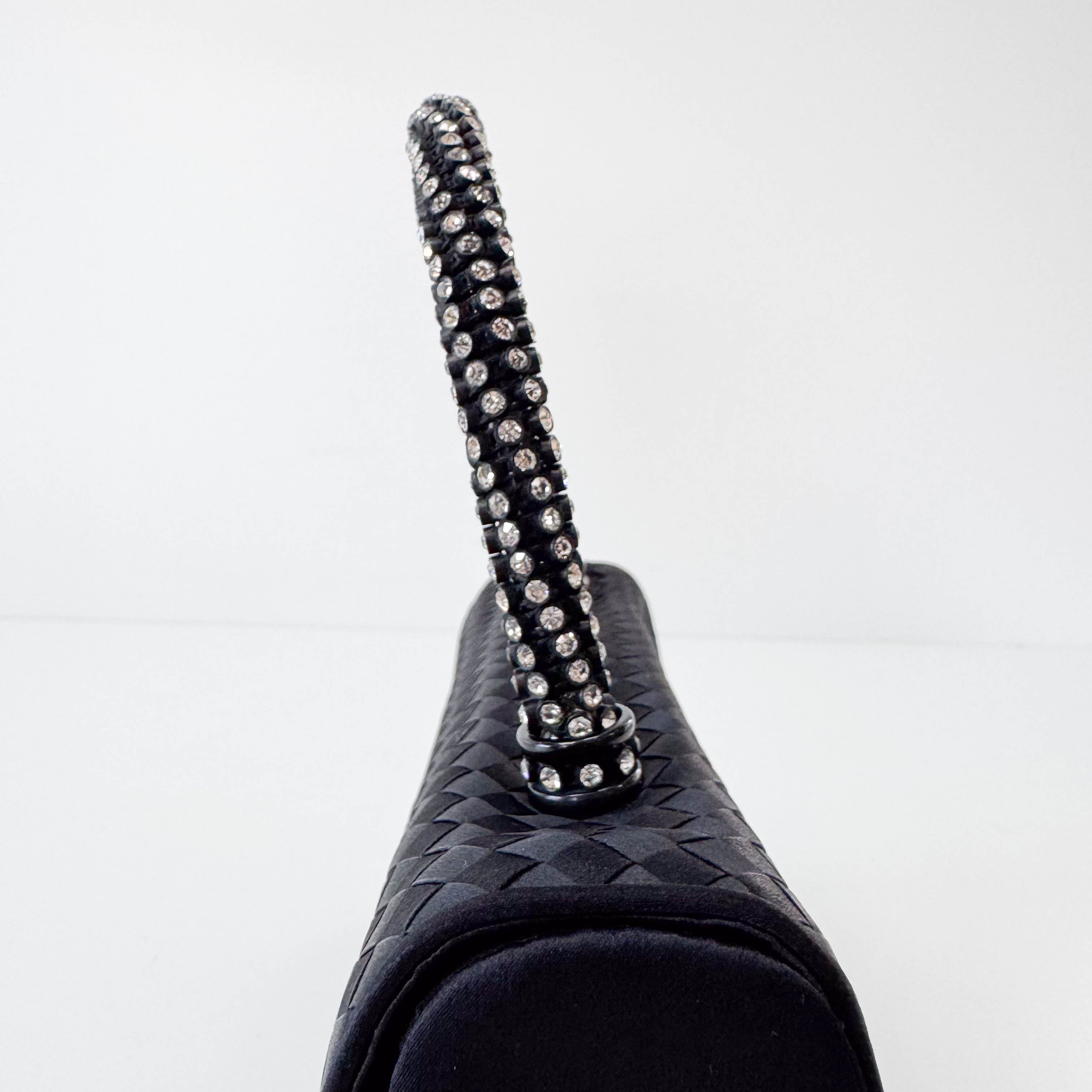 Vintage Satin Intrecciato Black Hand bag