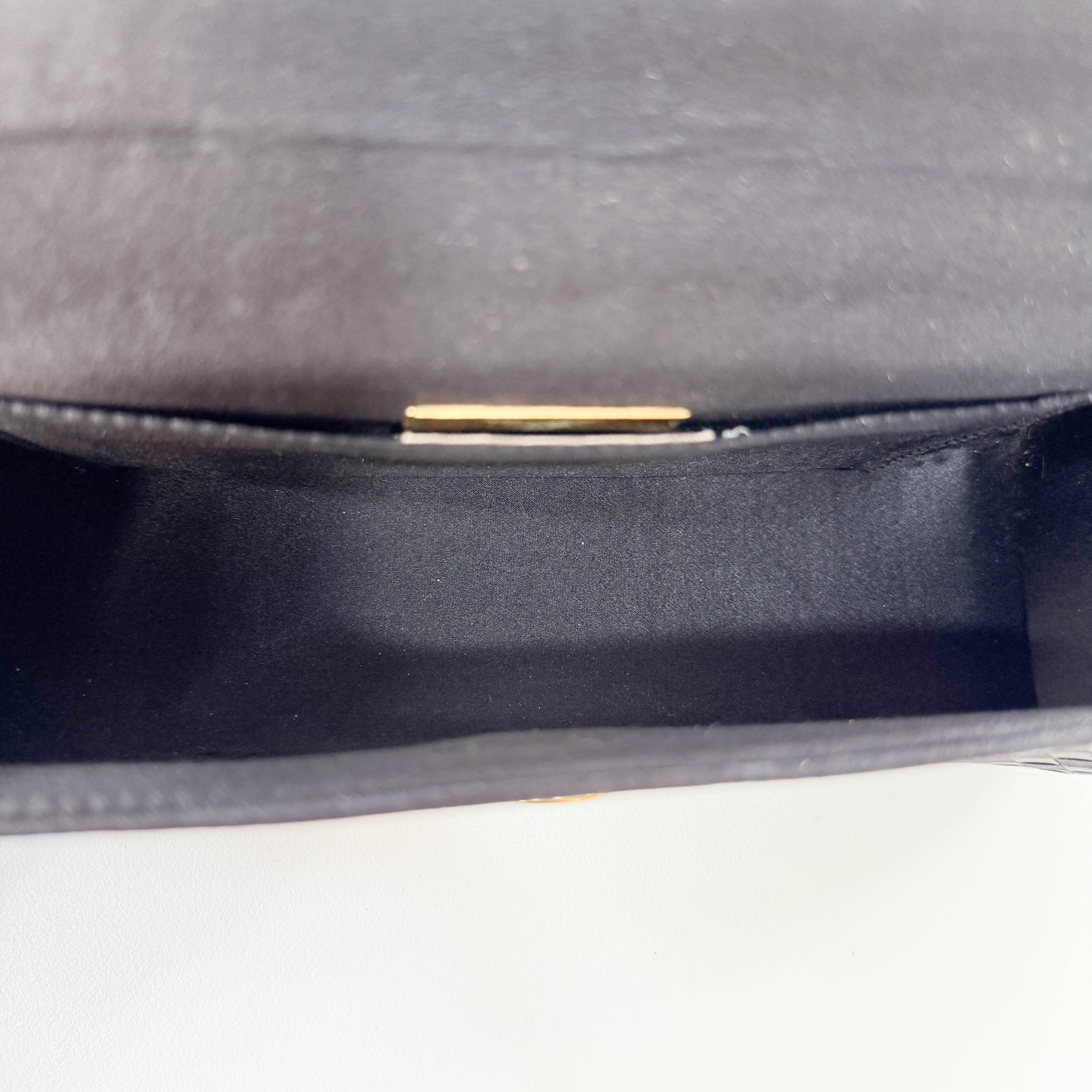 Vintage Satin Intrecciato Black Hand bag