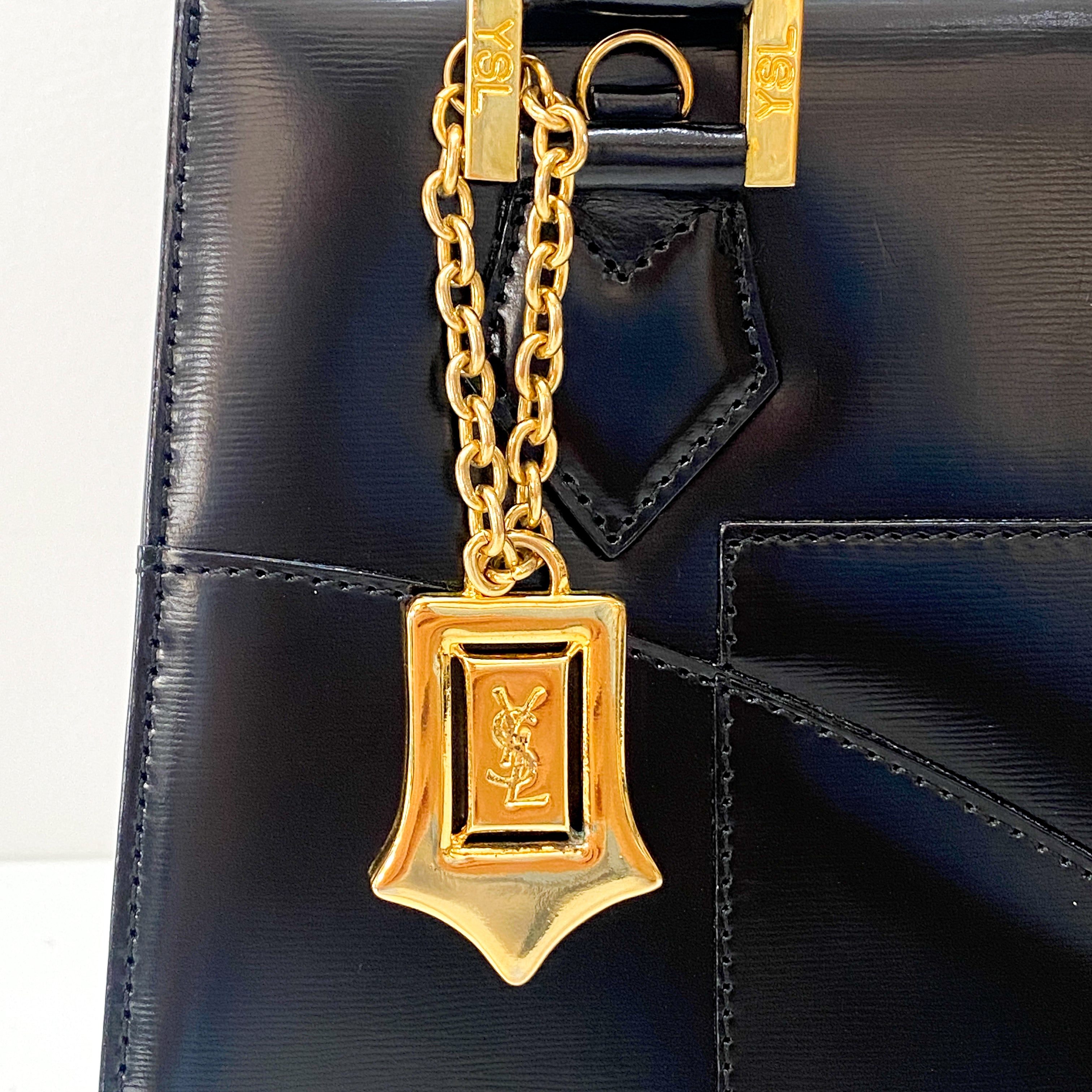 Patent Leather Black Shoulder Bag