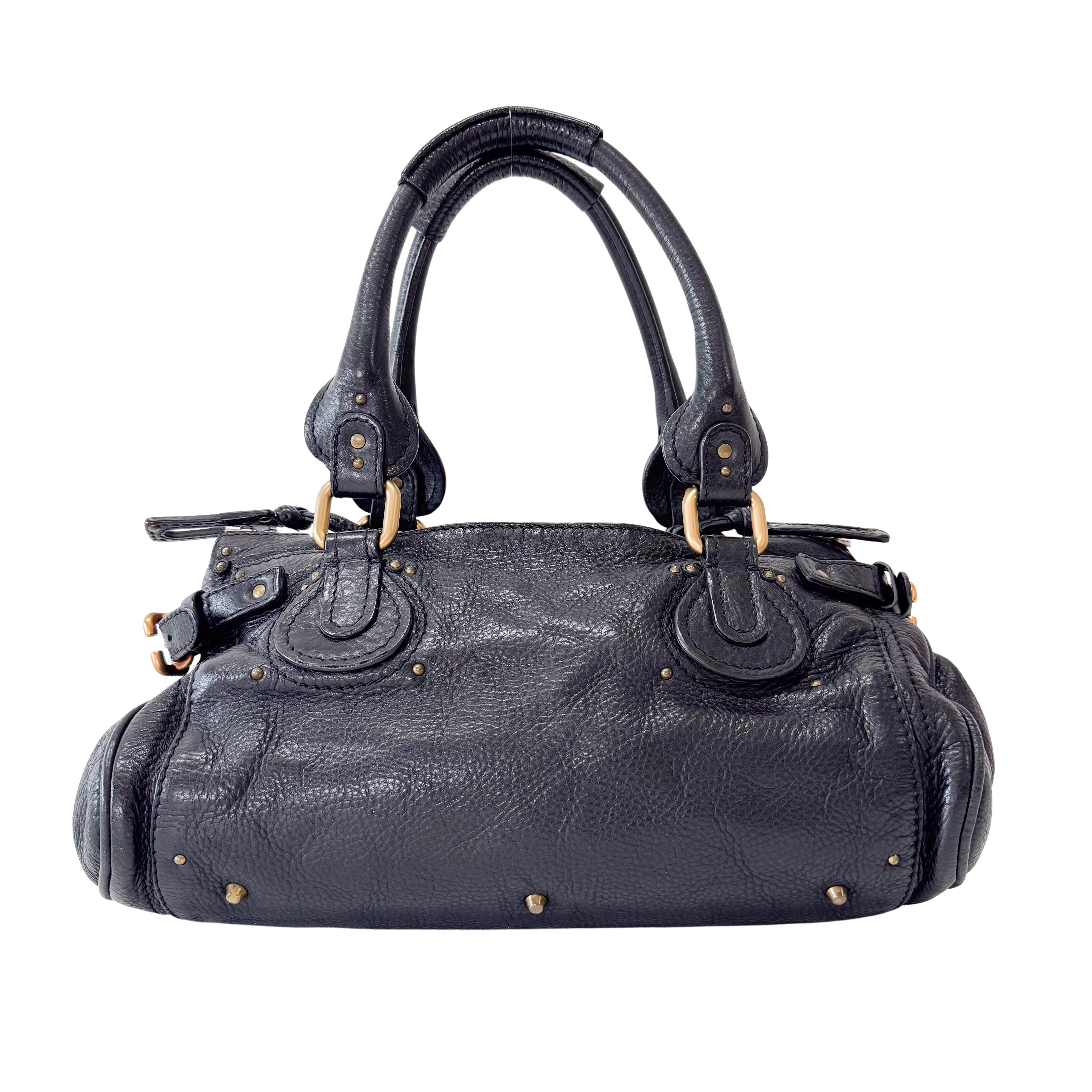 Paddington Black Leather Shoulder Bag