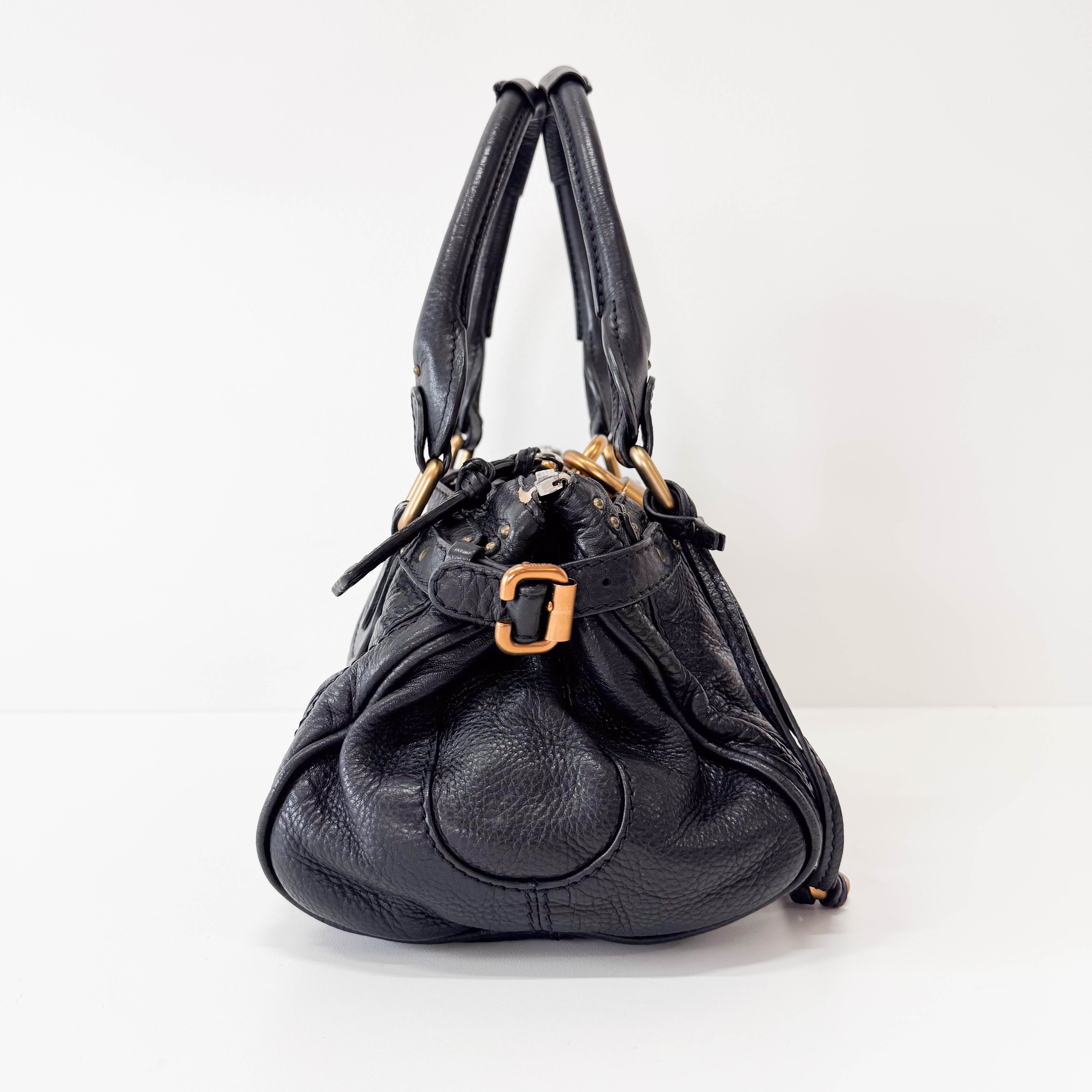 Paddington Black Leather Shoulder Bag