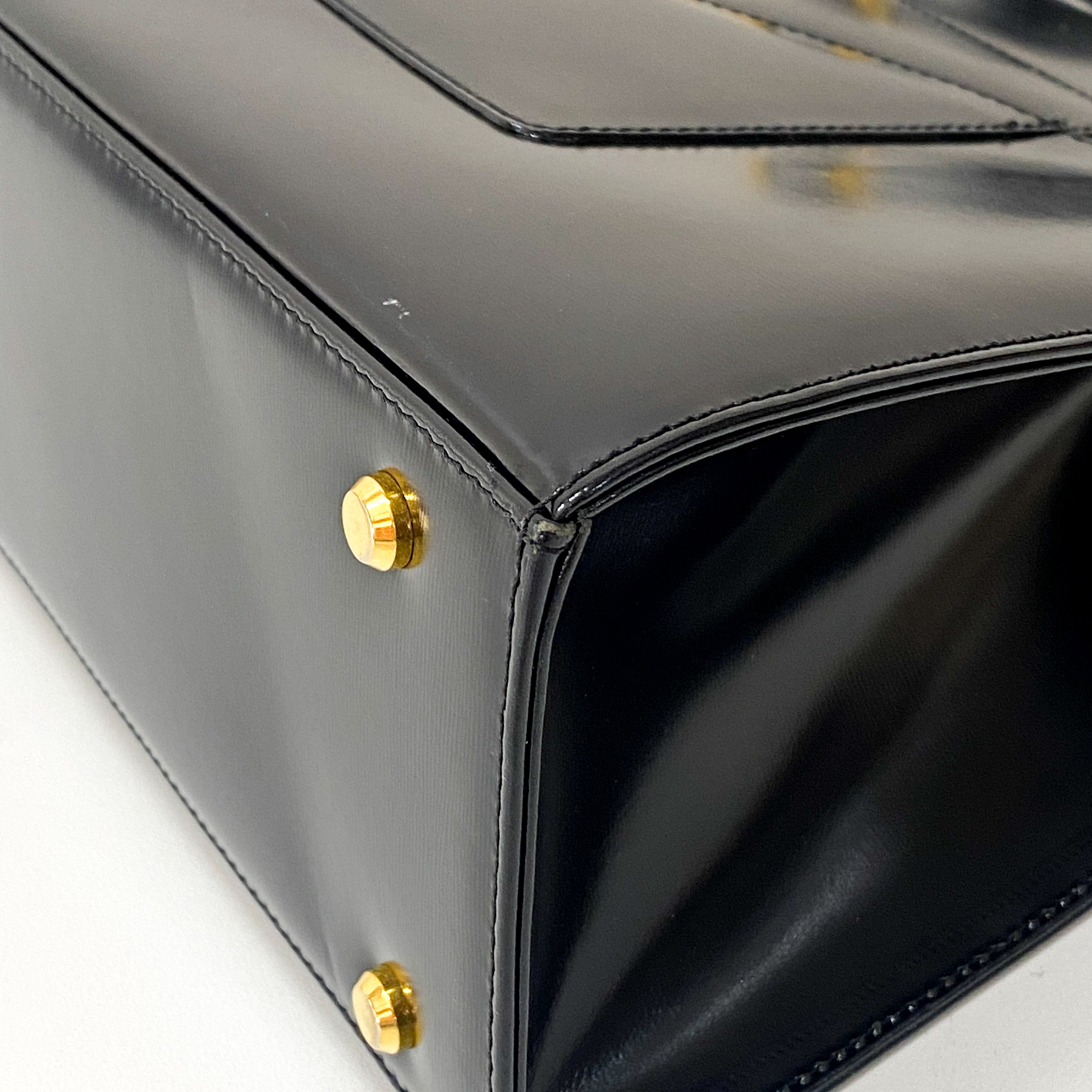 Patent Leather Black Shoulder Bag