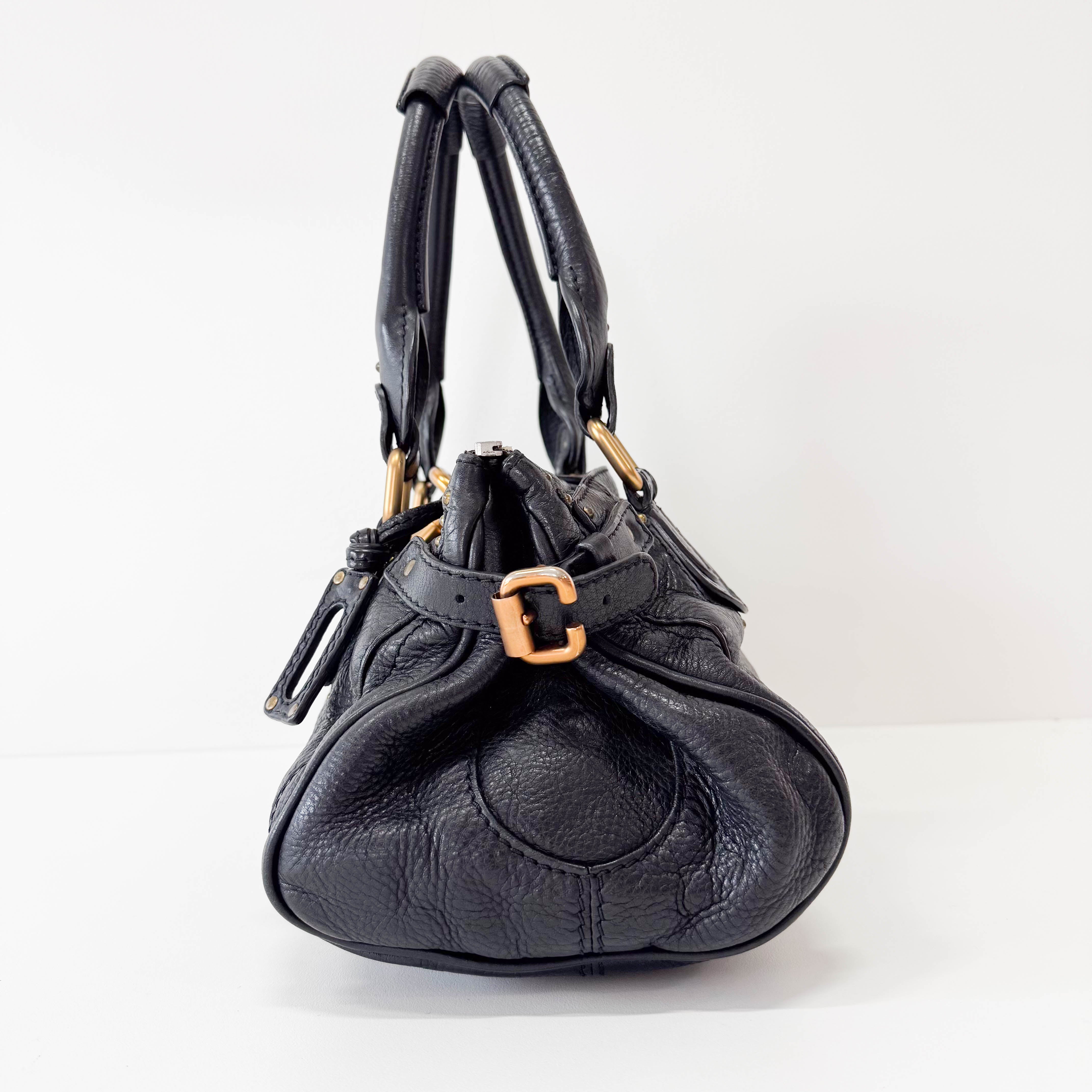 Paddington Black Leather Shoulder Bag