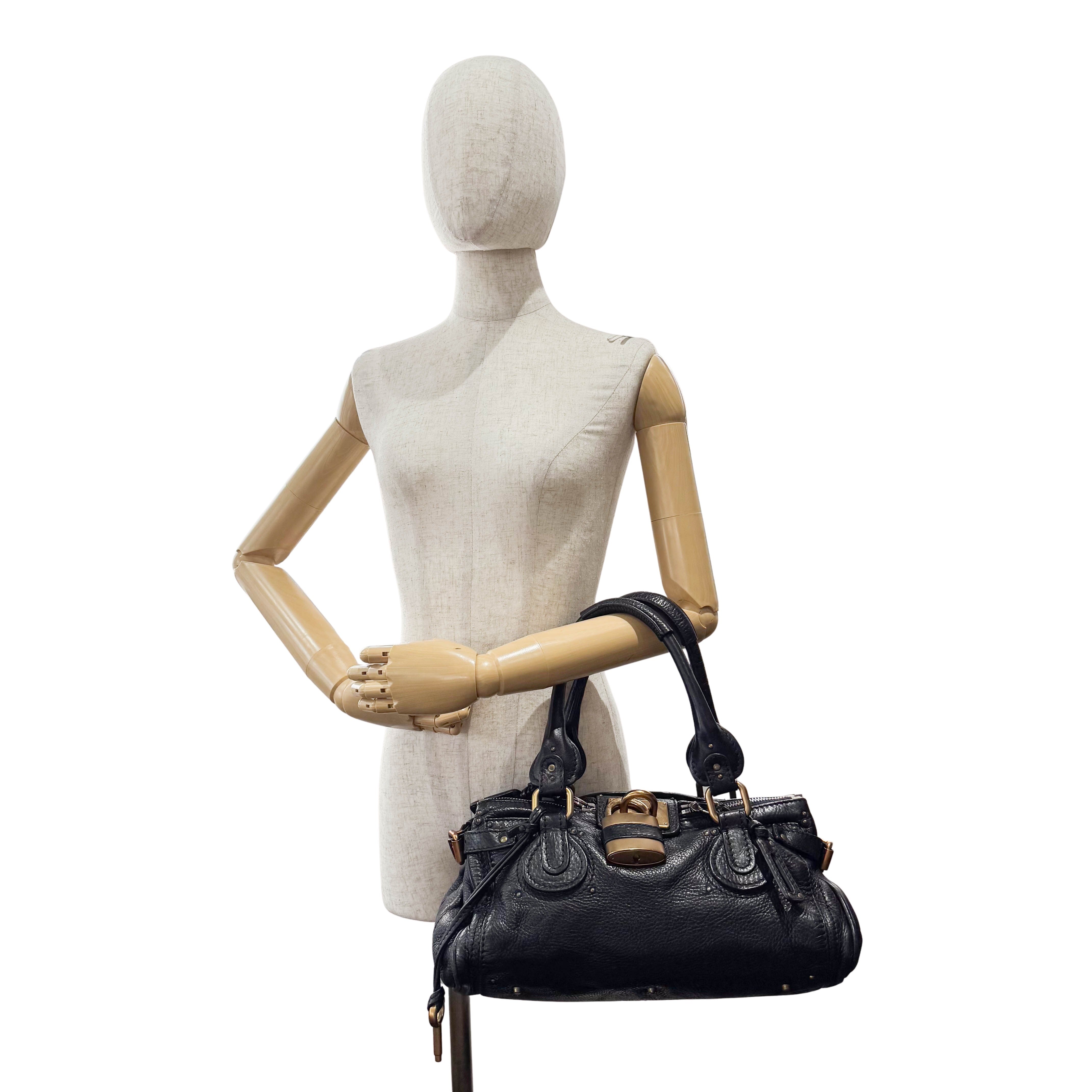 Paddington Black Leather Shoulder Bag