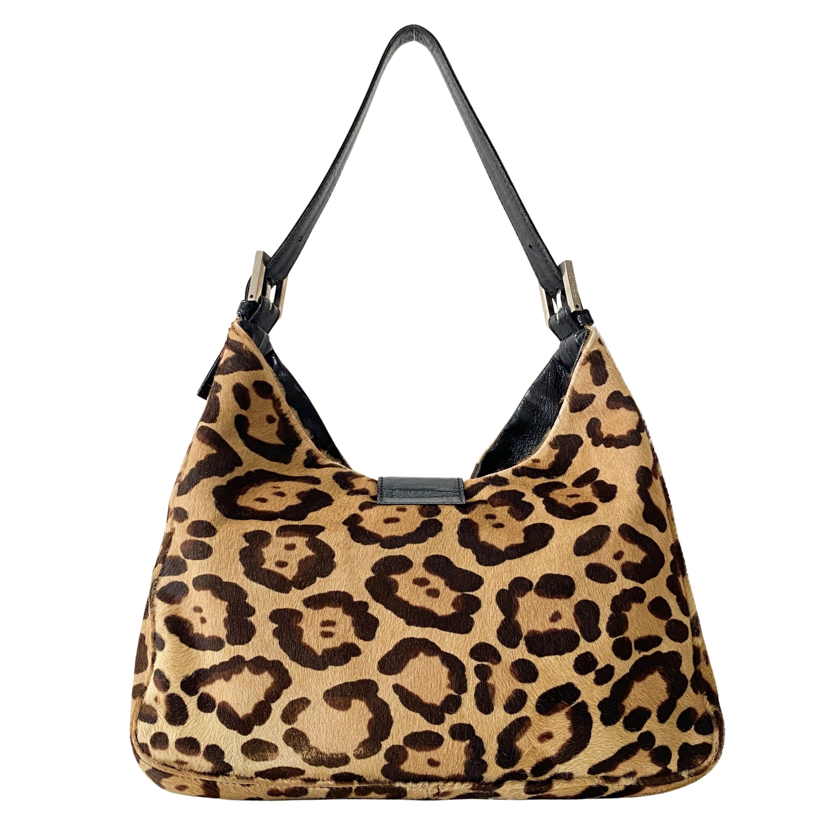 Mamma Baguette Leopard Print Pony Hair Bag