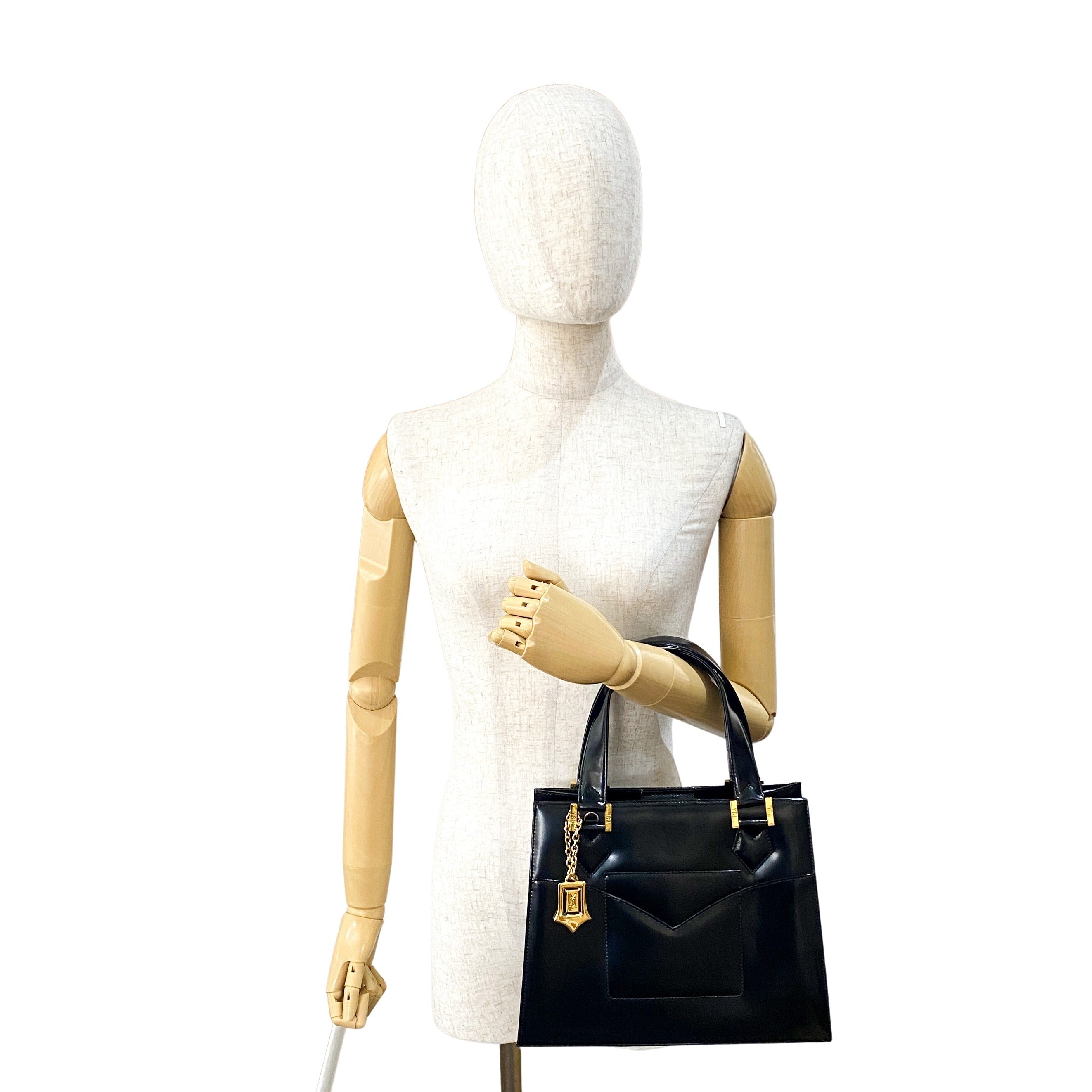 Patent Leather Black Shoulder Bag