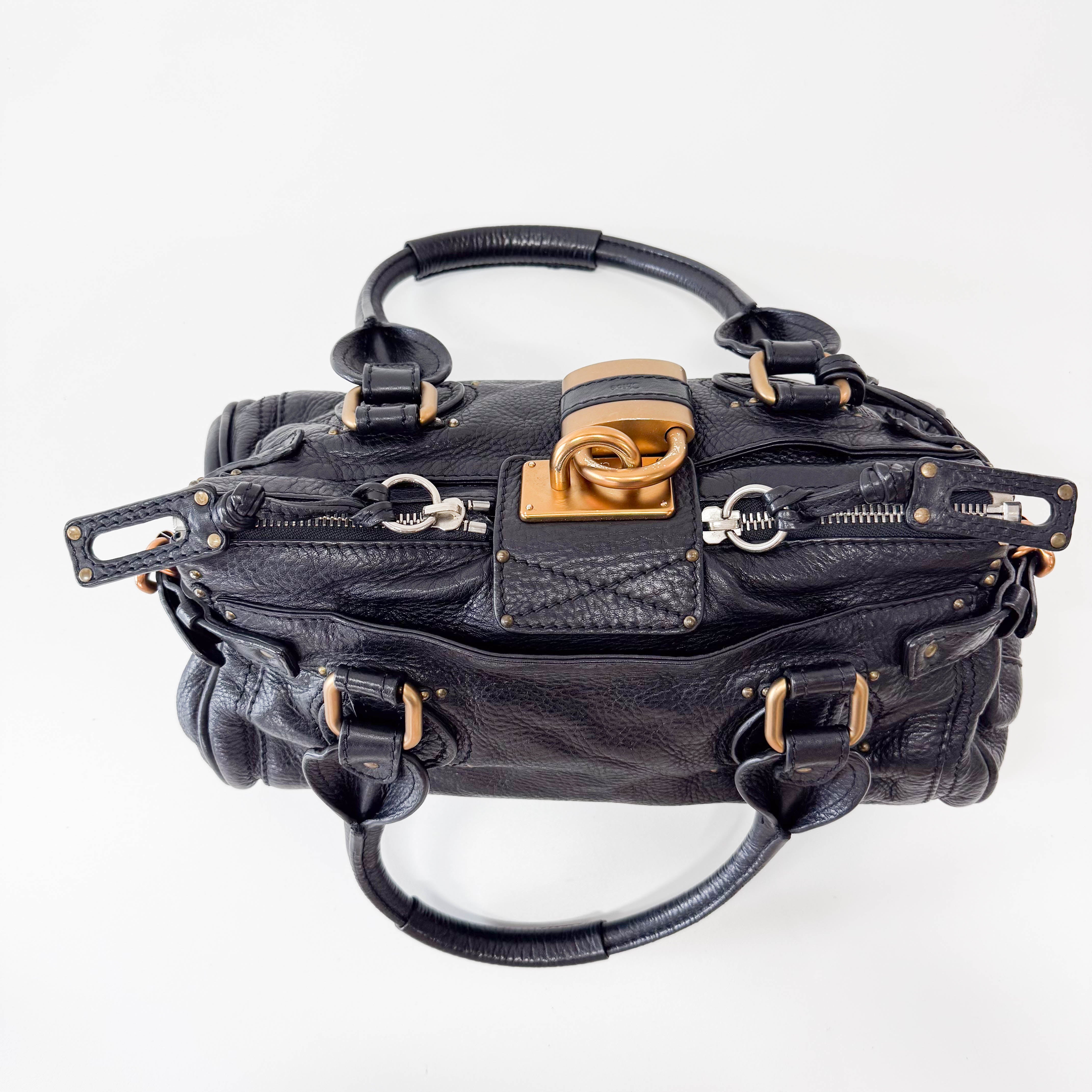 Paddington Black Leather Shoulder Bag