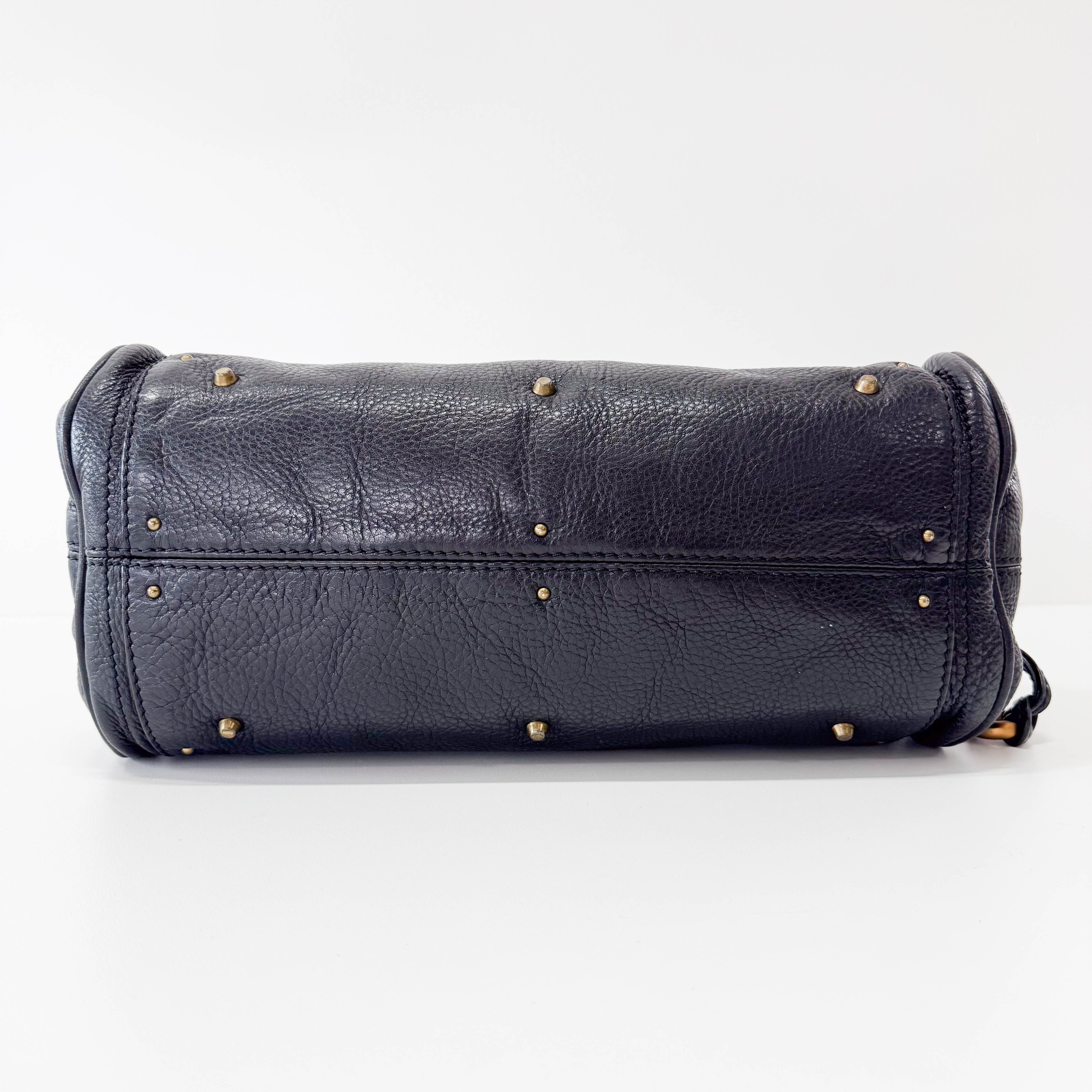Paddington Black Leather Shoulder Bag
