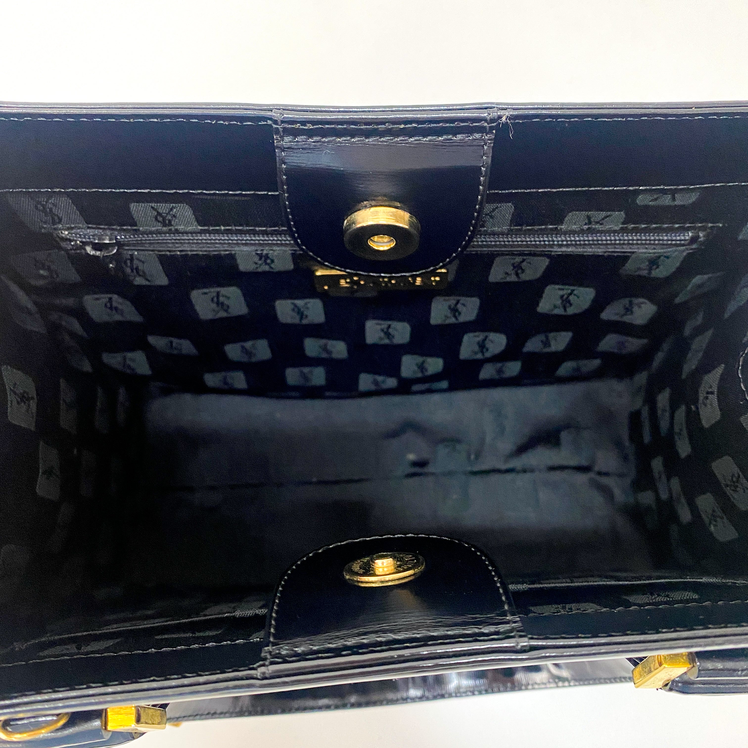 Patent Leather Black Shoulder Bag