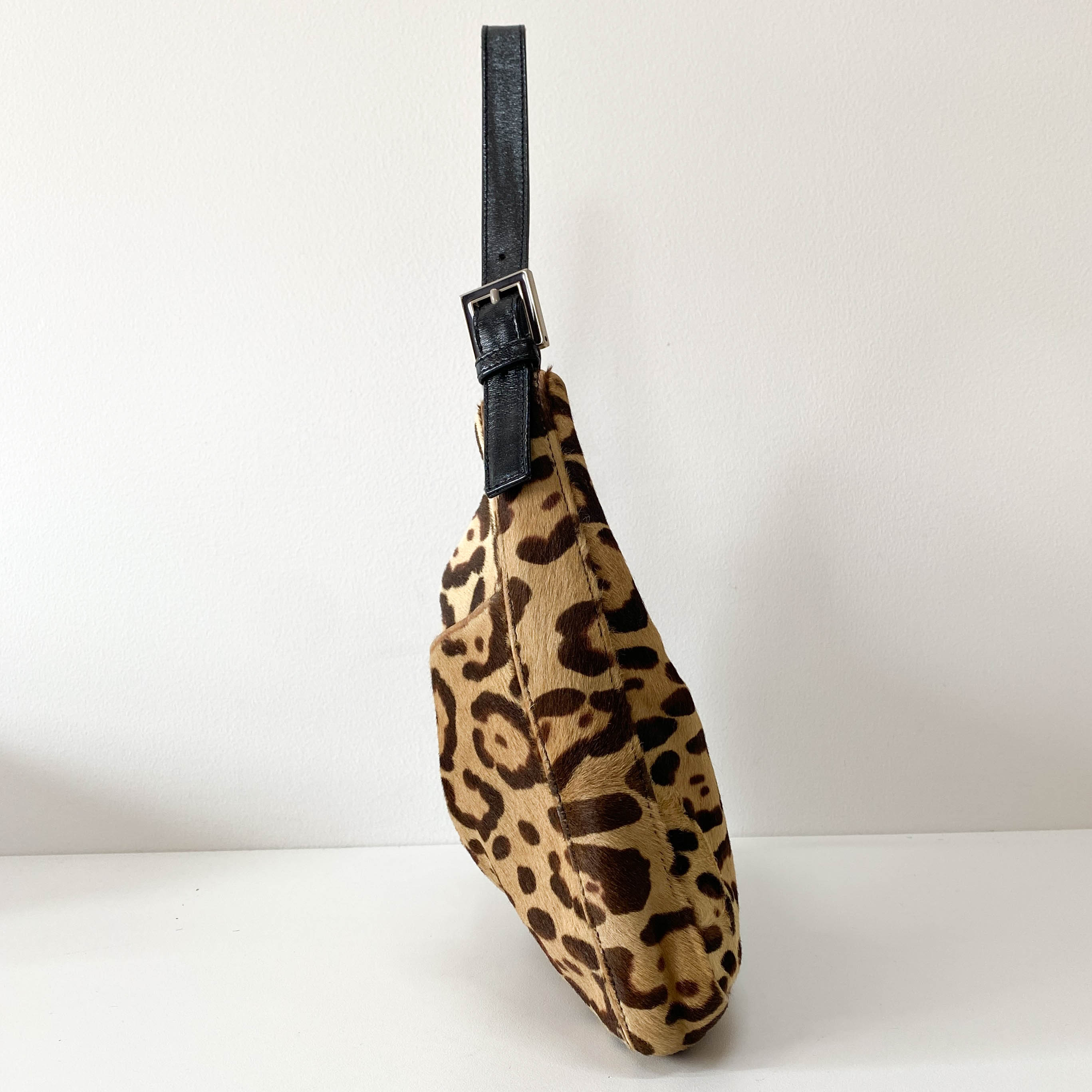 Mamma Baguette Leopard Print Pony Hair Bag