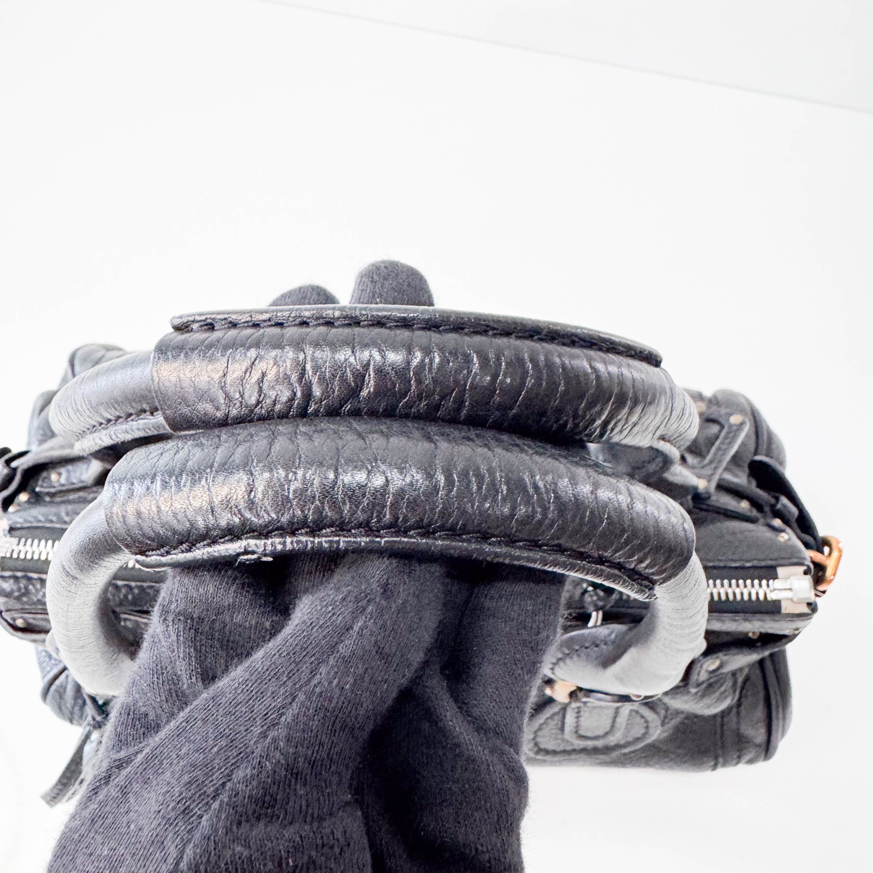 Paddington Black Leather Shoulder Bag