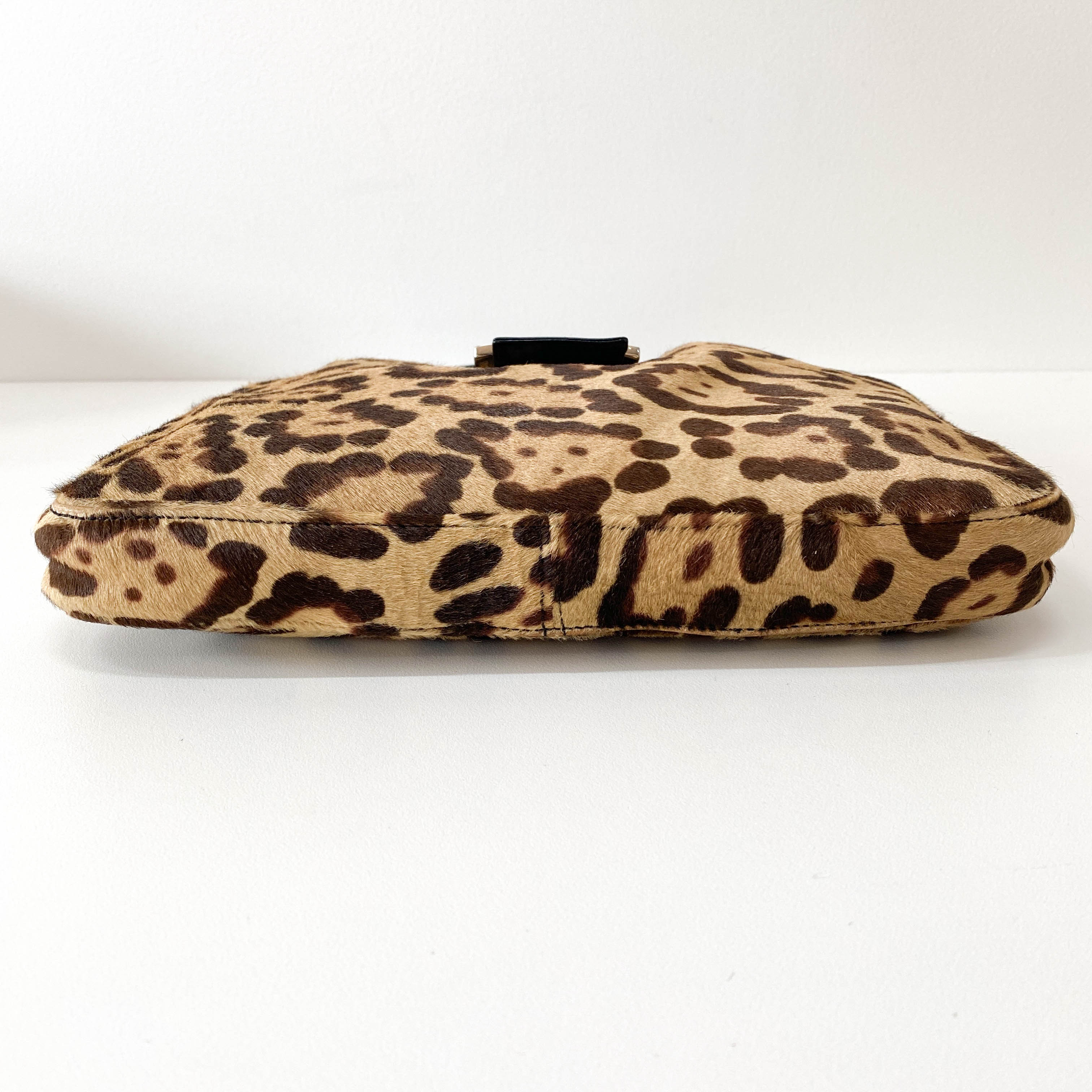 Mamma Baguette Leopard Print Pony Hair Bag