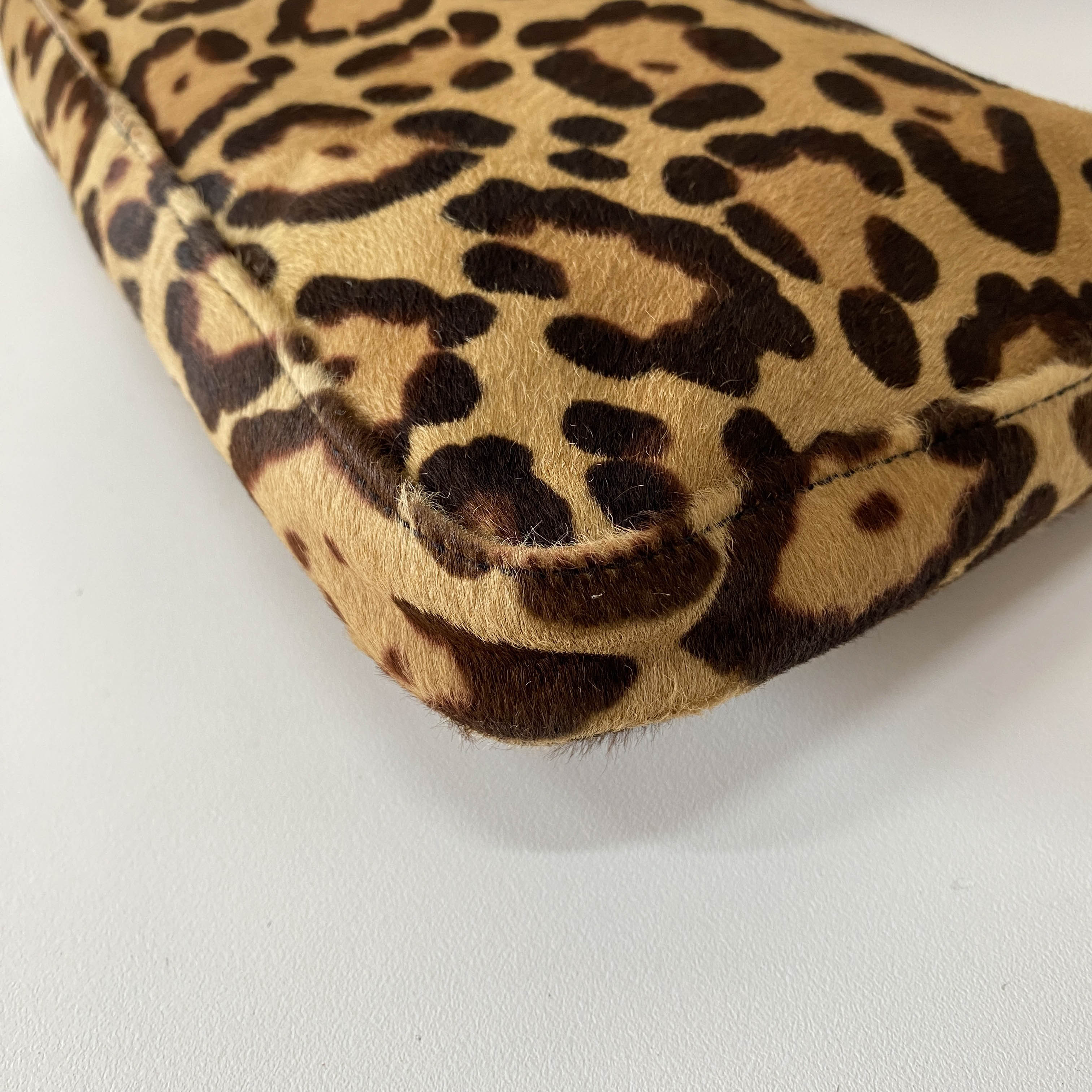 Mamma Baguette Leopard Print Pony Hair Bag