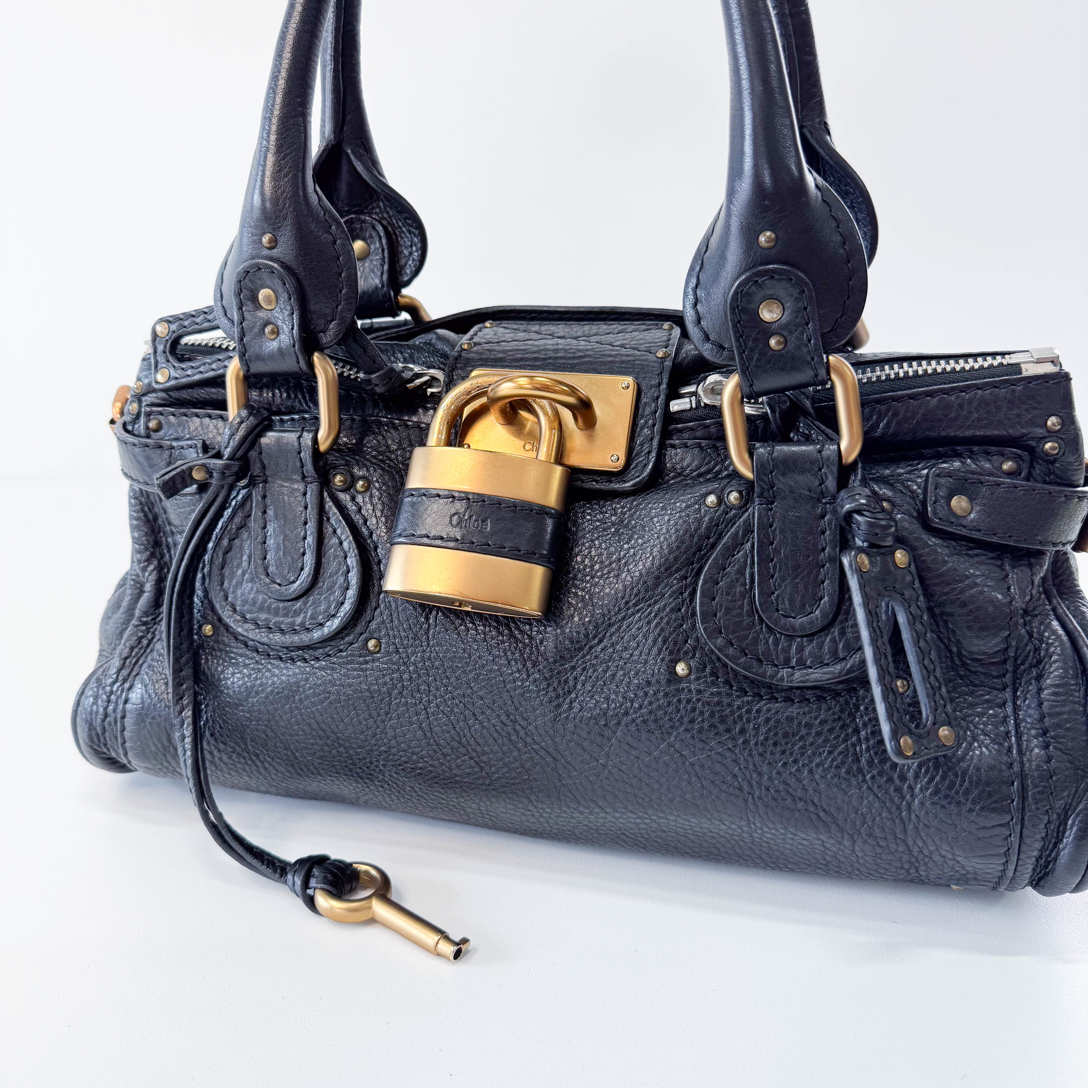 Paddington Black Leather Shoulder Bag