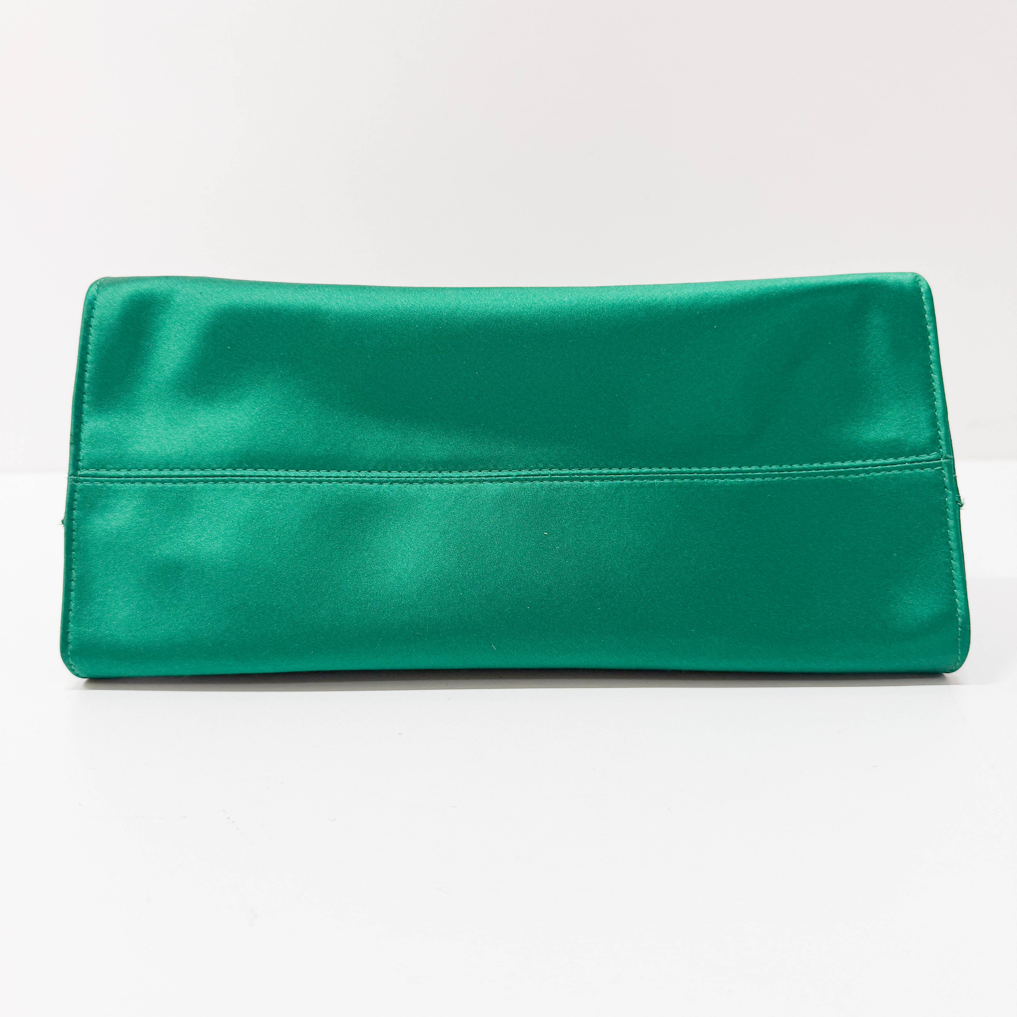 Peek-a-Boo Defender Green Satin Bag