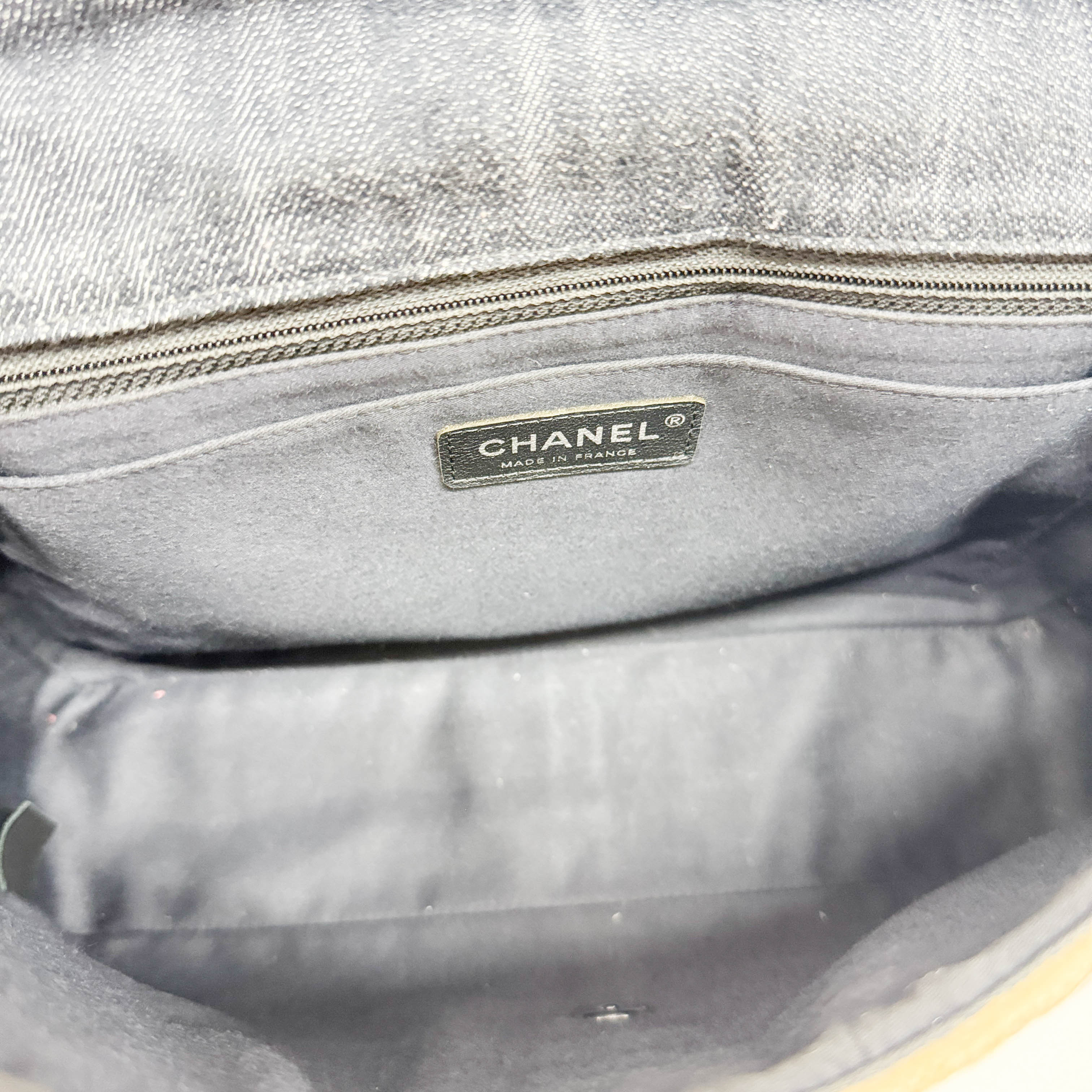 Jumbo Classic Flap Patchwork Multicolor Canvas Denim Shoulder Bag