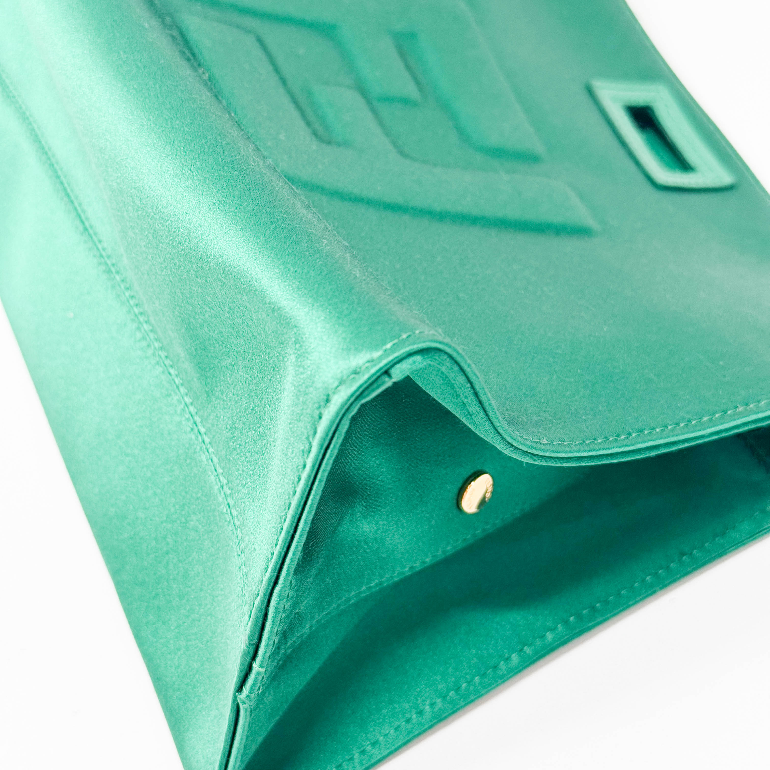 Peek-a-Boo Defender Green Satin Bag