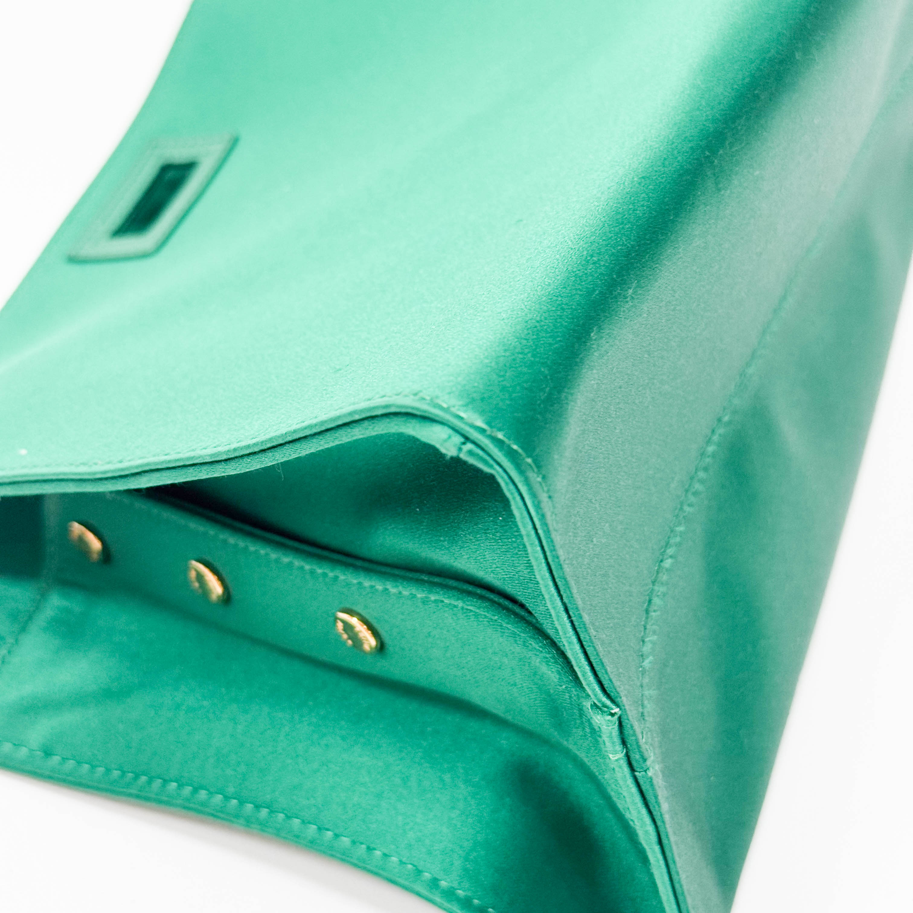 Peek-a-Boo Defender Green Satin Bag