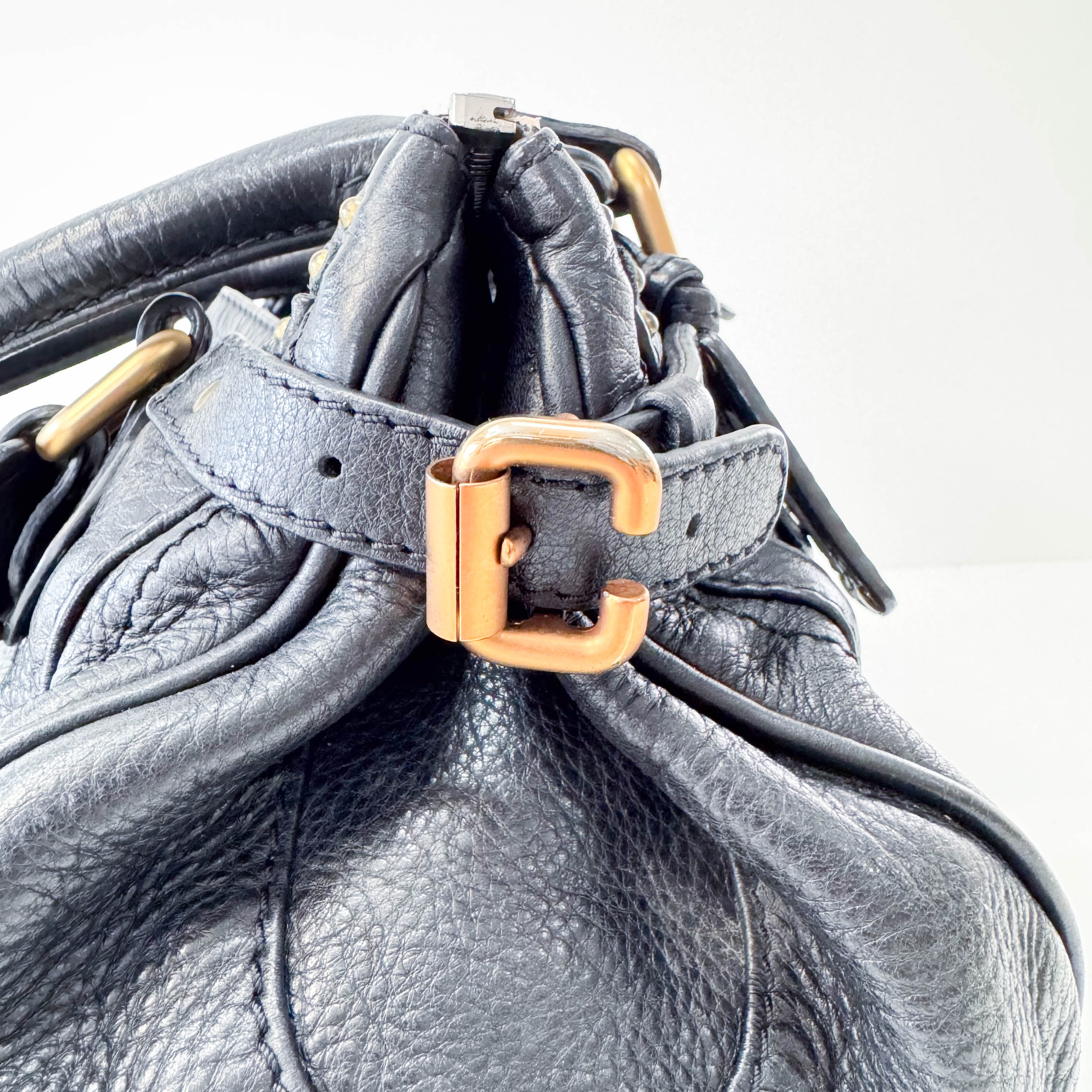 Paddington Black Leather Shoulder Bag