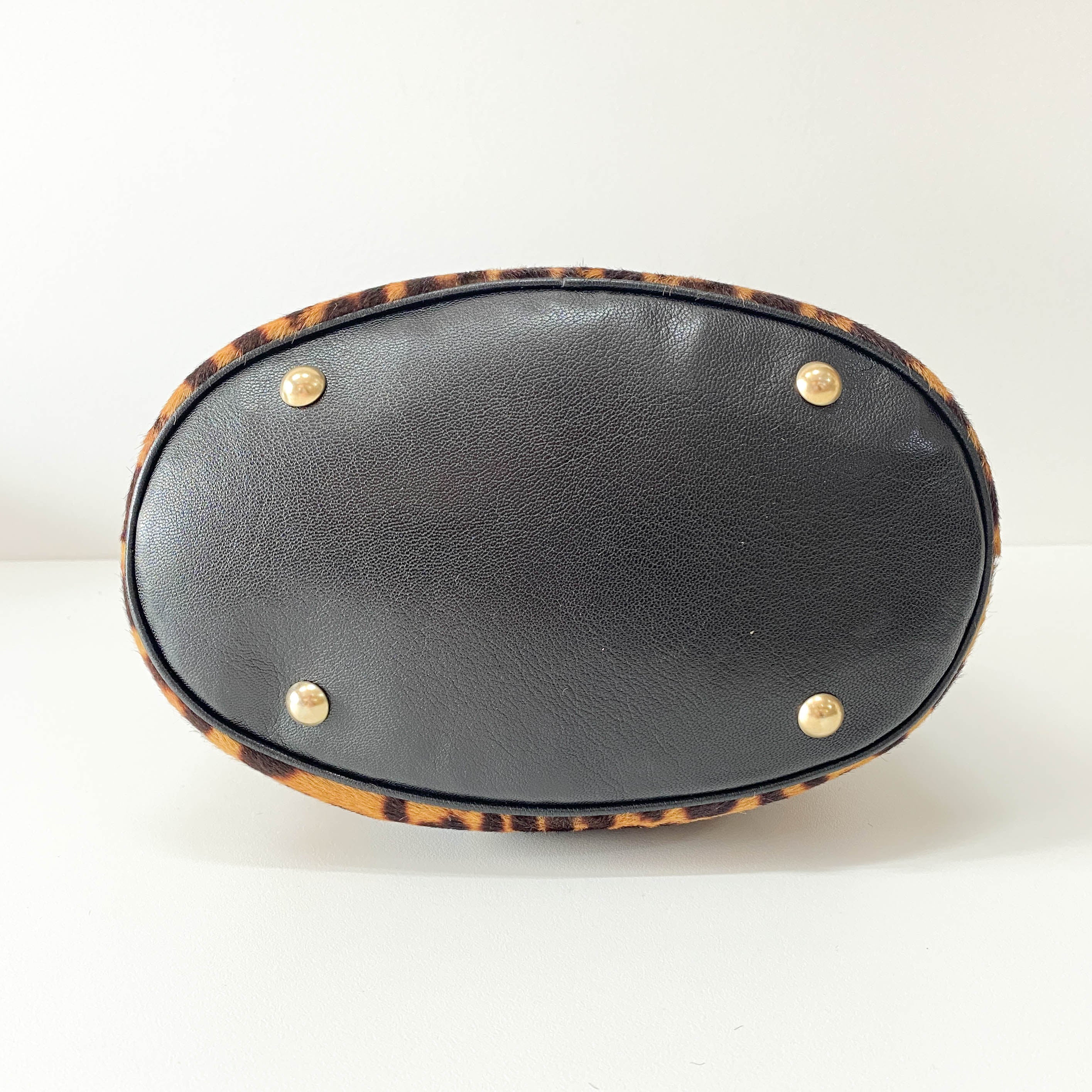 Brown Animal Print Pony Hair Bag