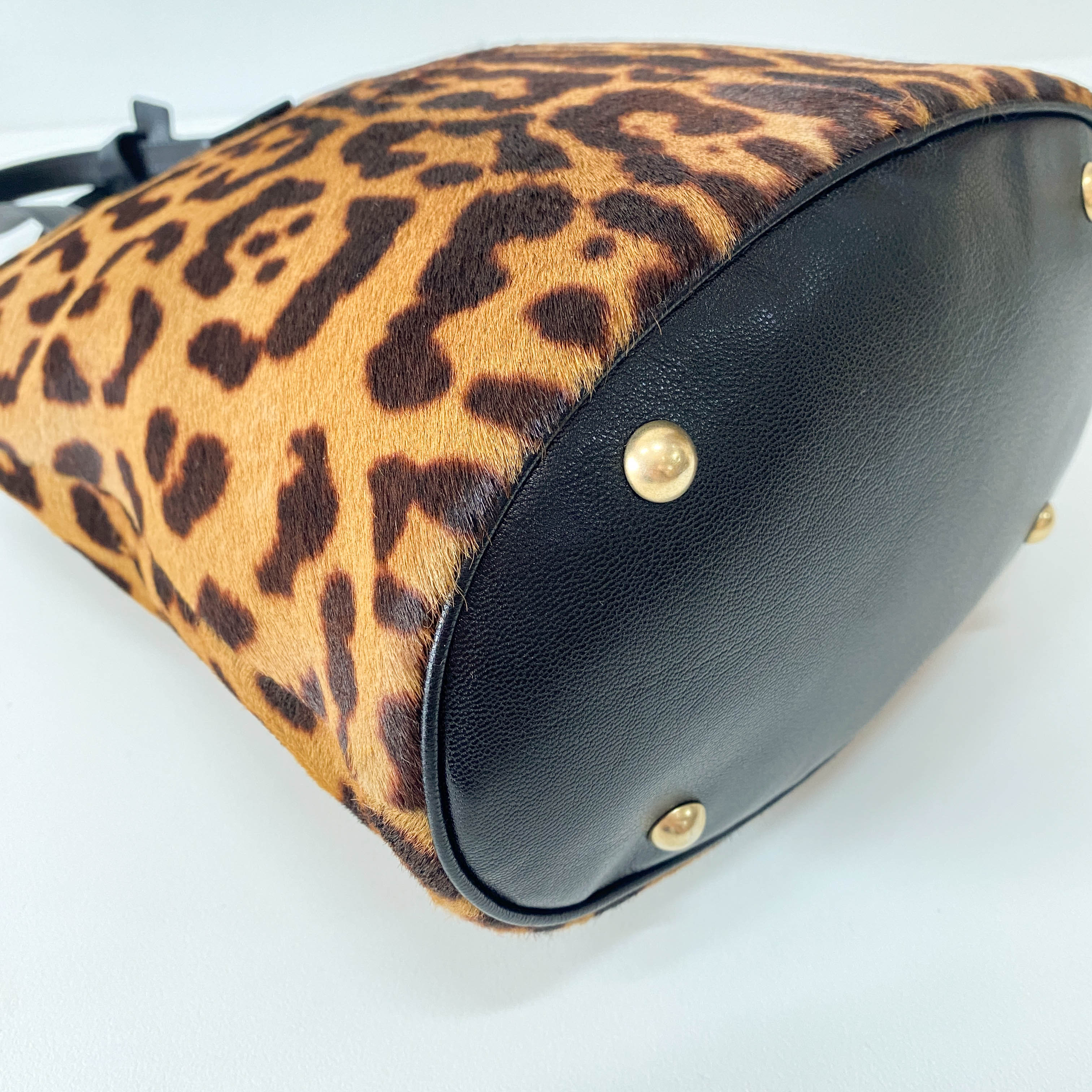 Brown Animal Print Pony Hair Bag