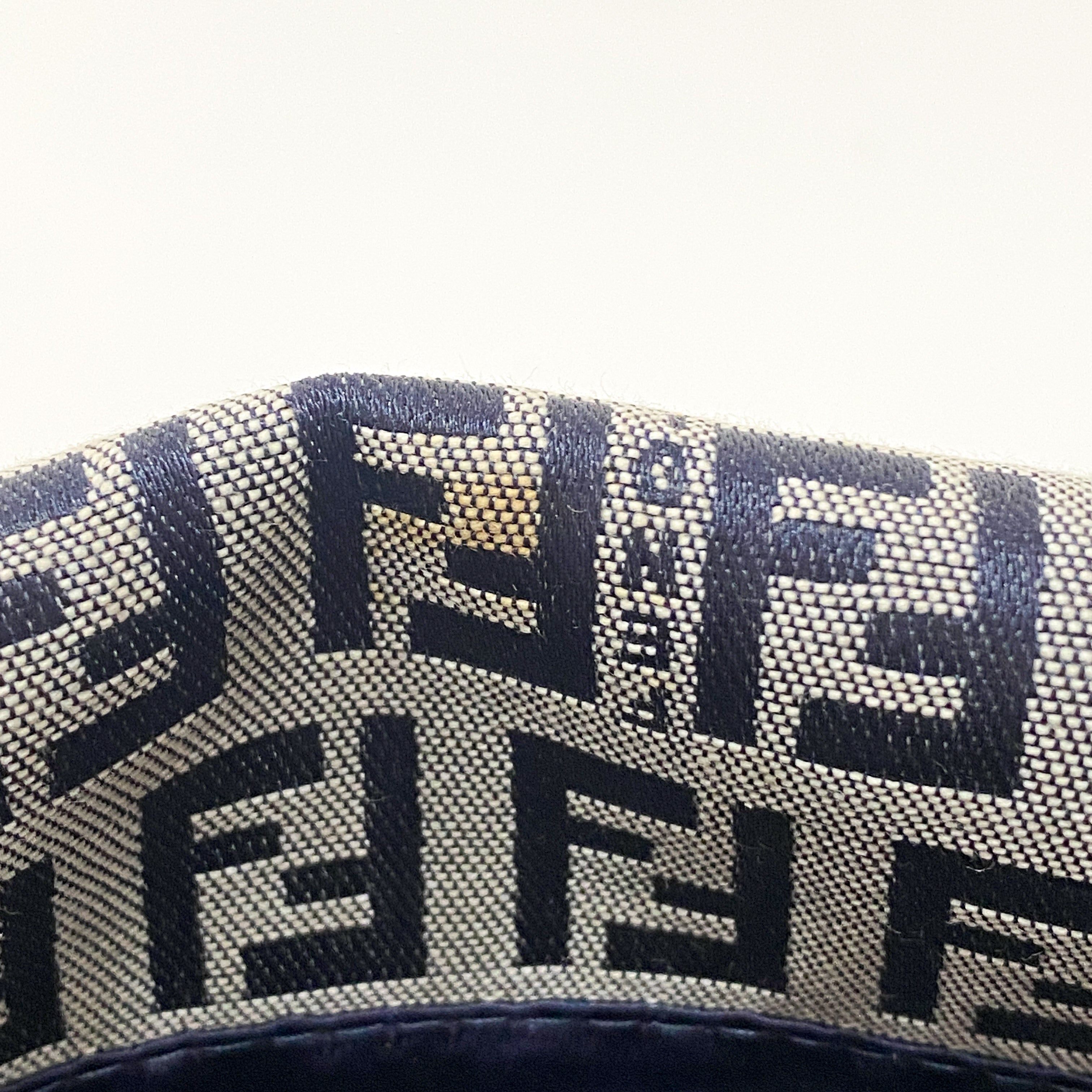 Zucchino Baguette Navy Coated Canvas Shoulder Bag