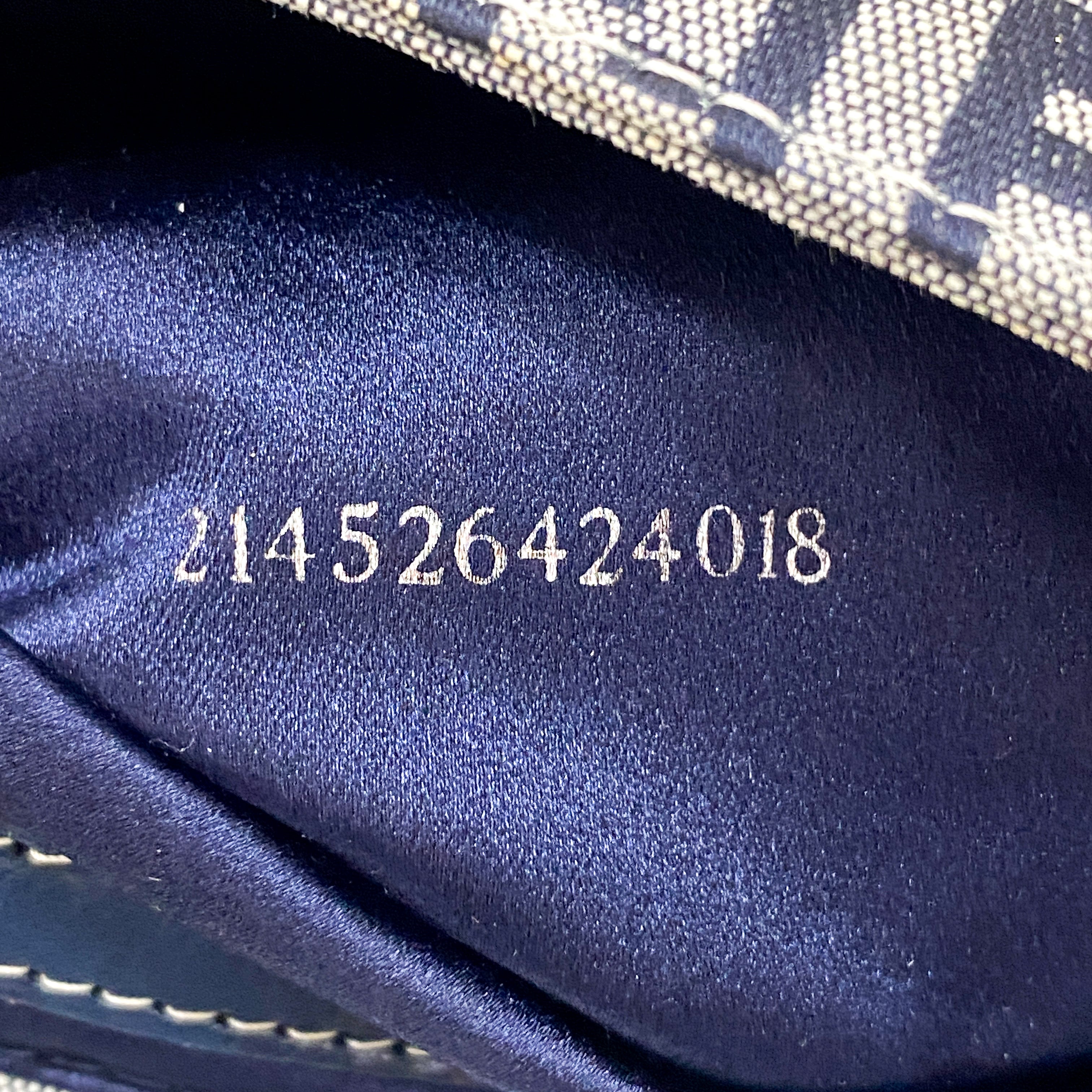 Zucchino Baguette Navy Coated Canvas Shoulder Bag