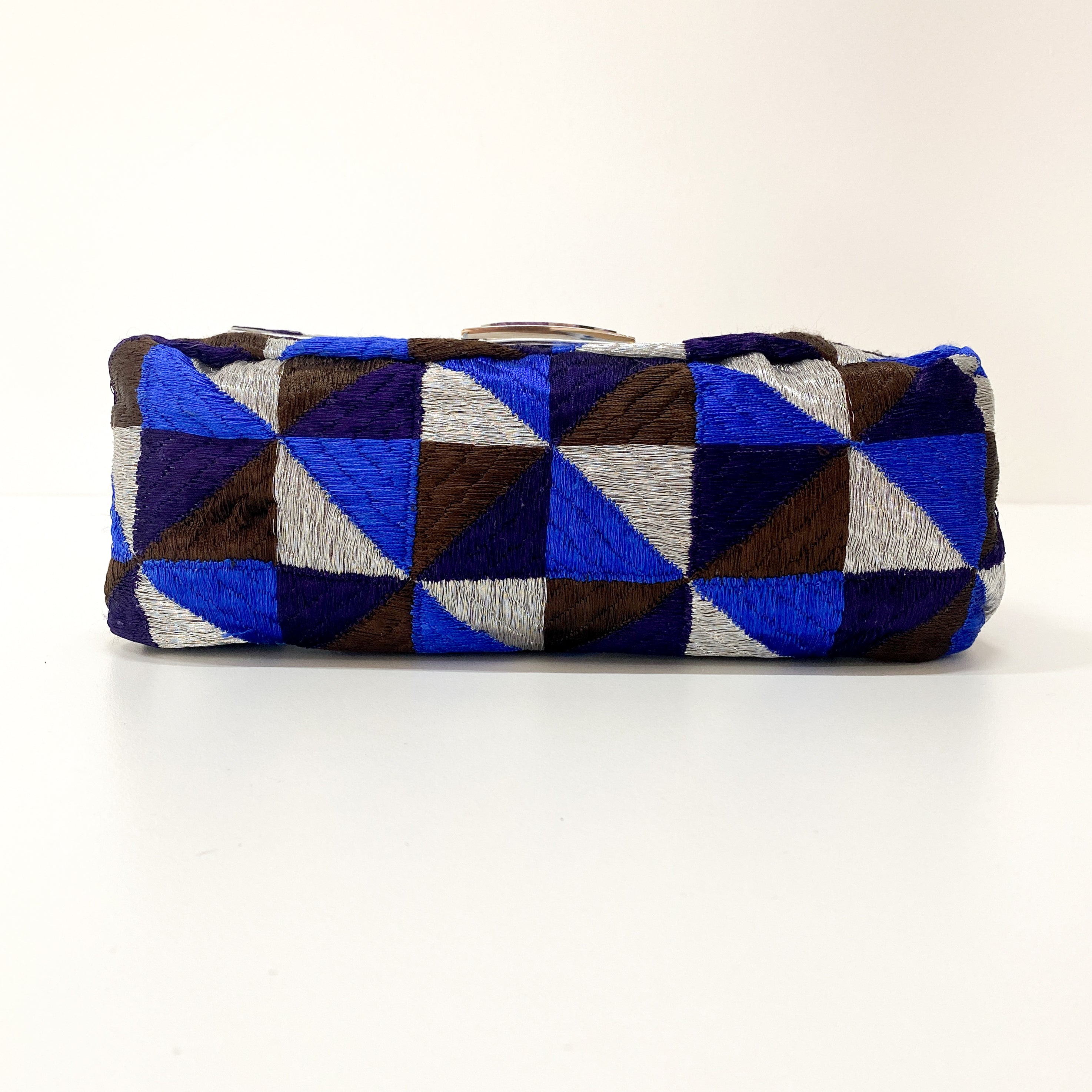 Mamma Baguette Blue Geometric Shoulder Bag