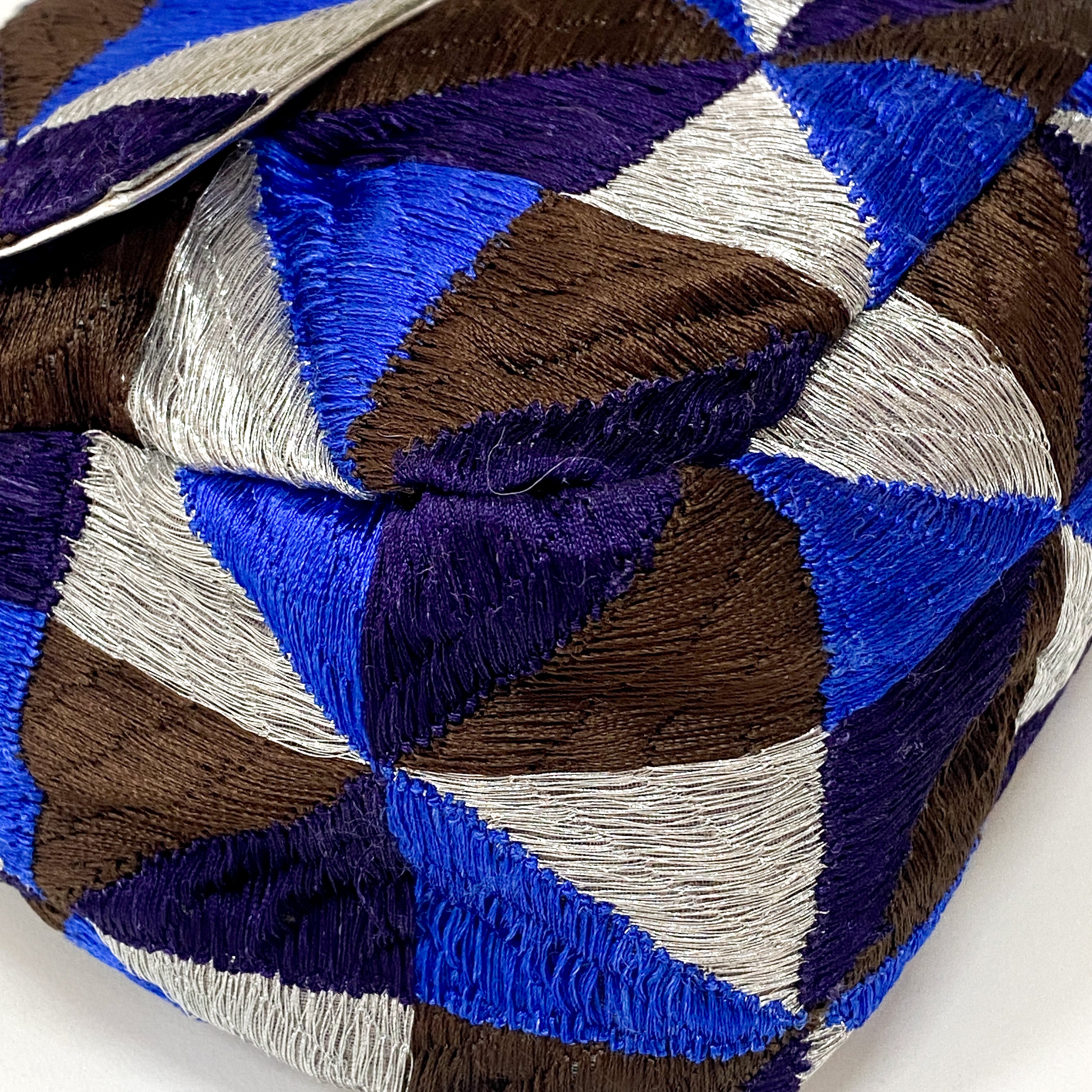 Mamma Baguette Blue Geometric Shoulder Bag