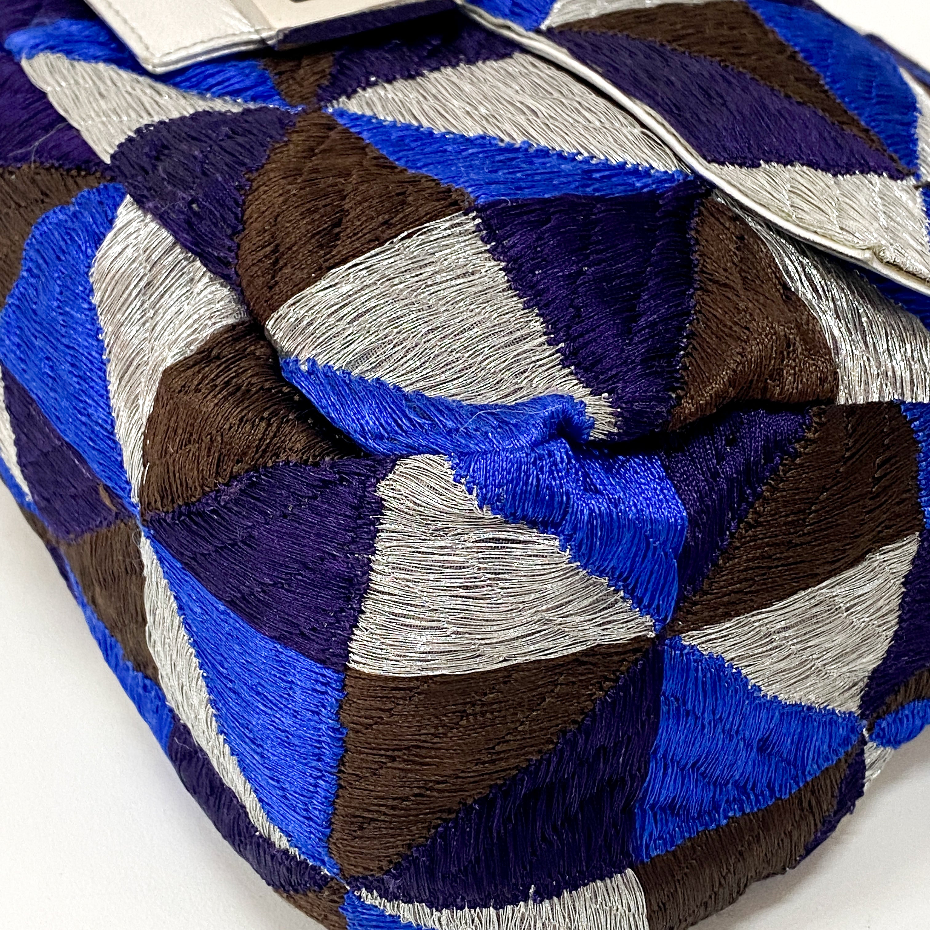 Mamma Baguette Blue Geometric Shoulder Bag