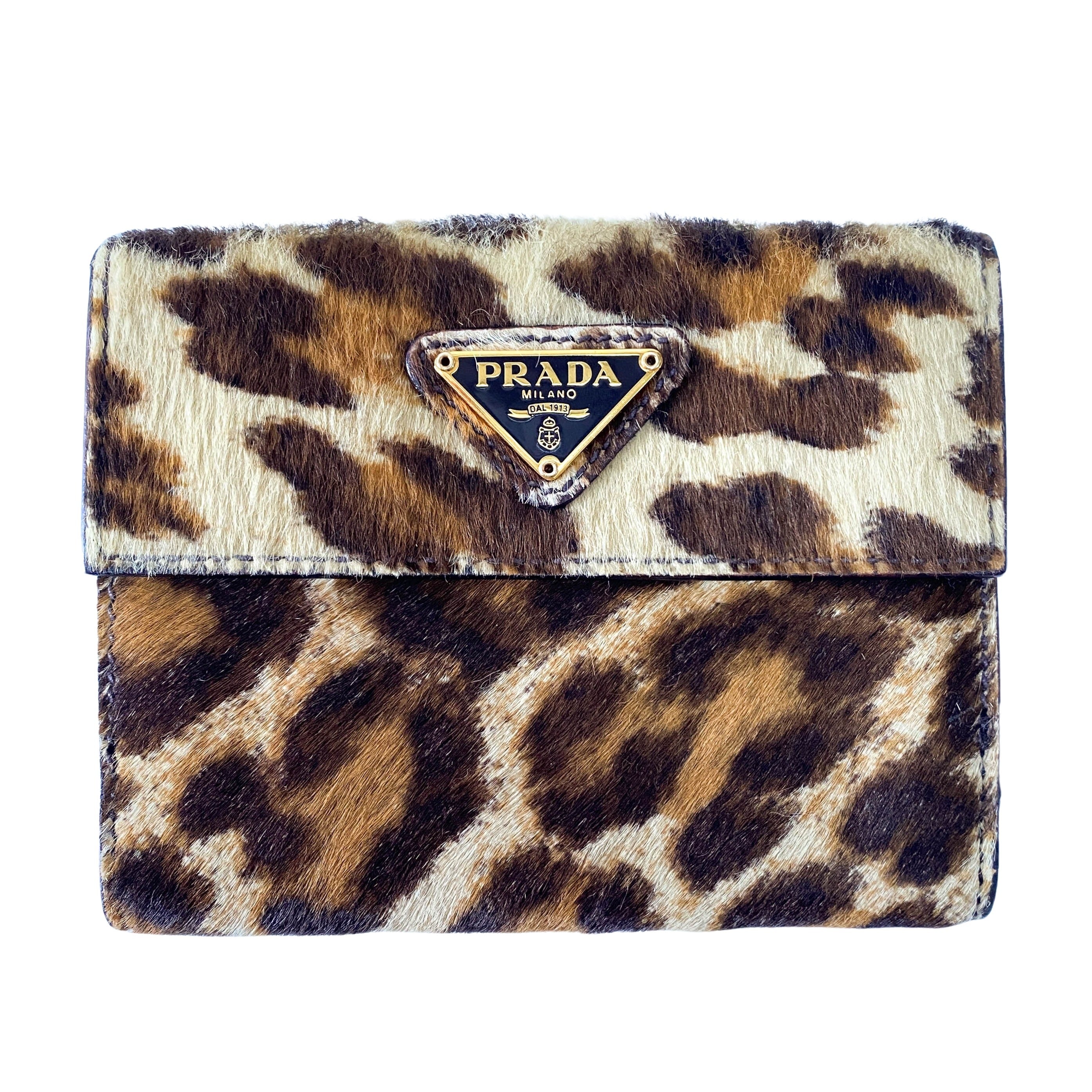 Yellow Leopard Print Pony Hair Wallet