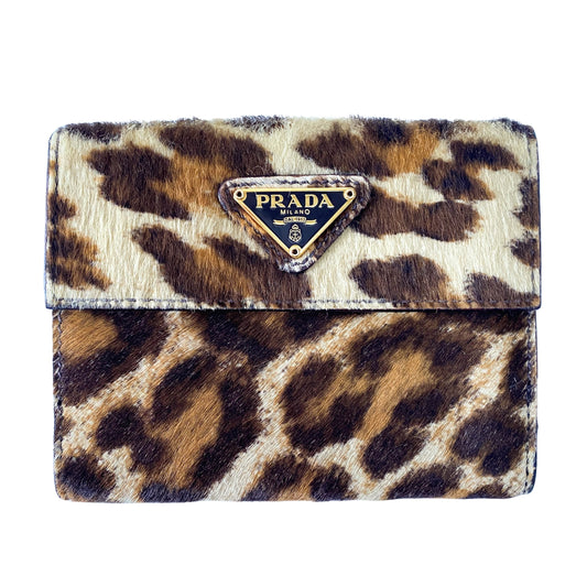 Yellow Leopard Print Pony Hair Wallet