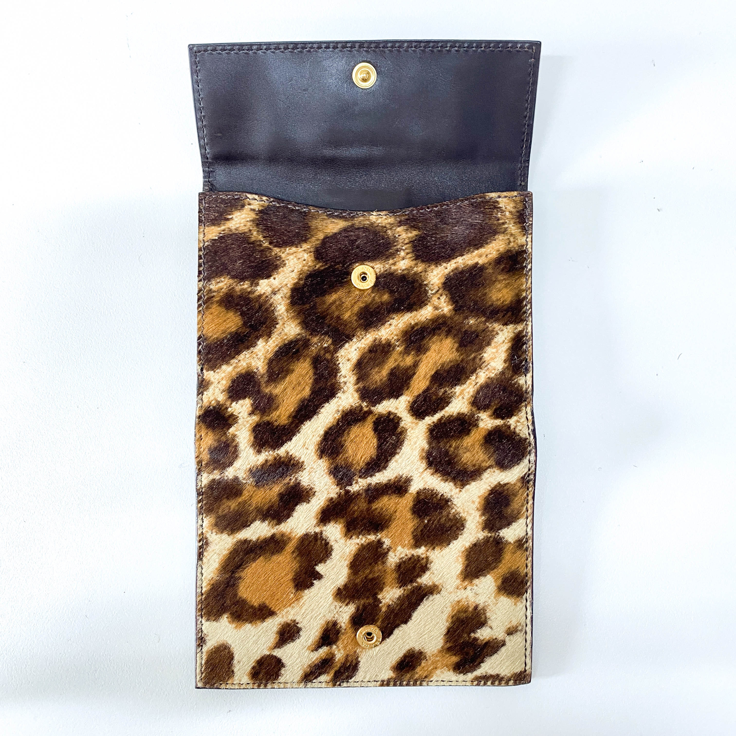 Yellow Leopard Print Pony Hair Wallet