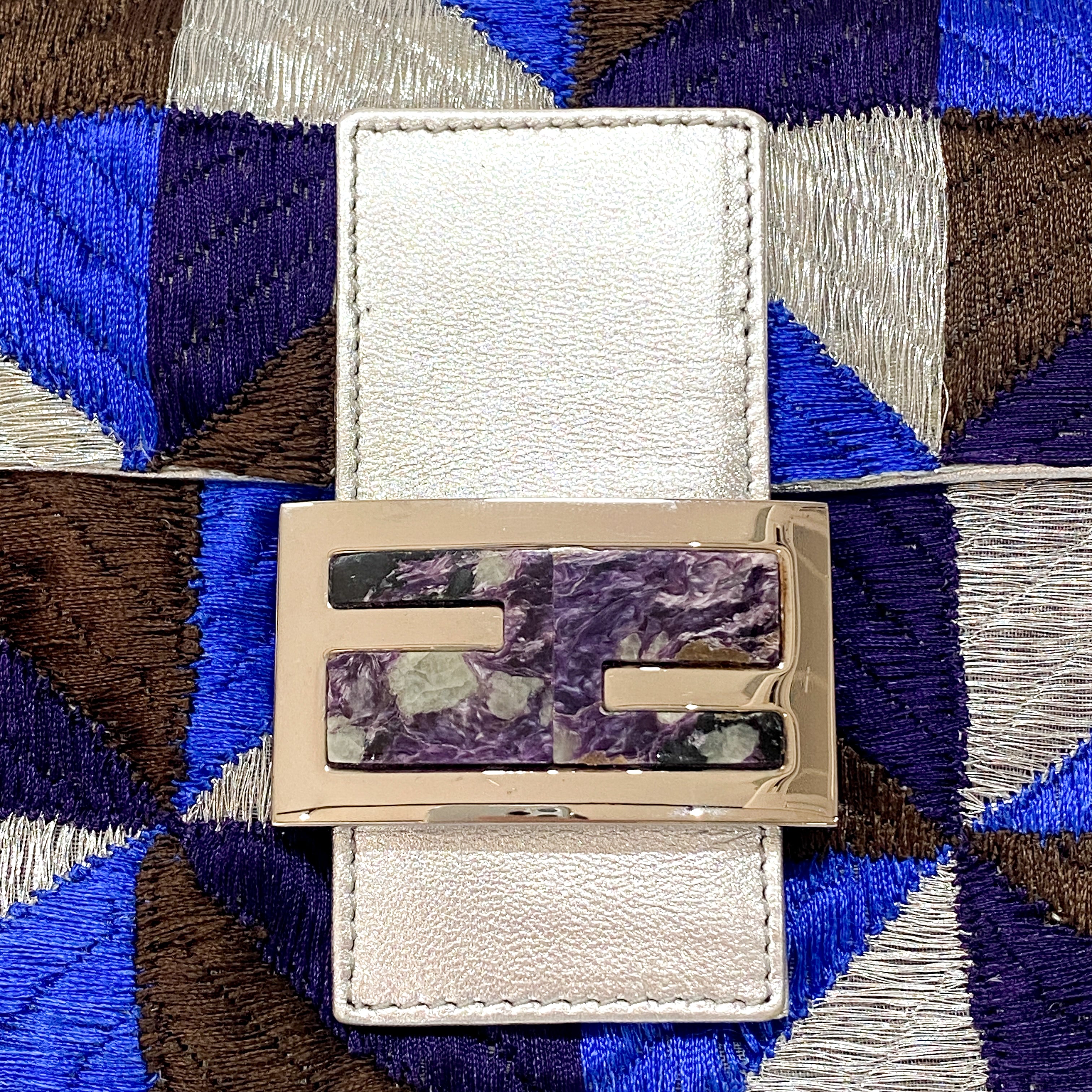 Mamma Baguette Blue Geometric Shoulder Bag