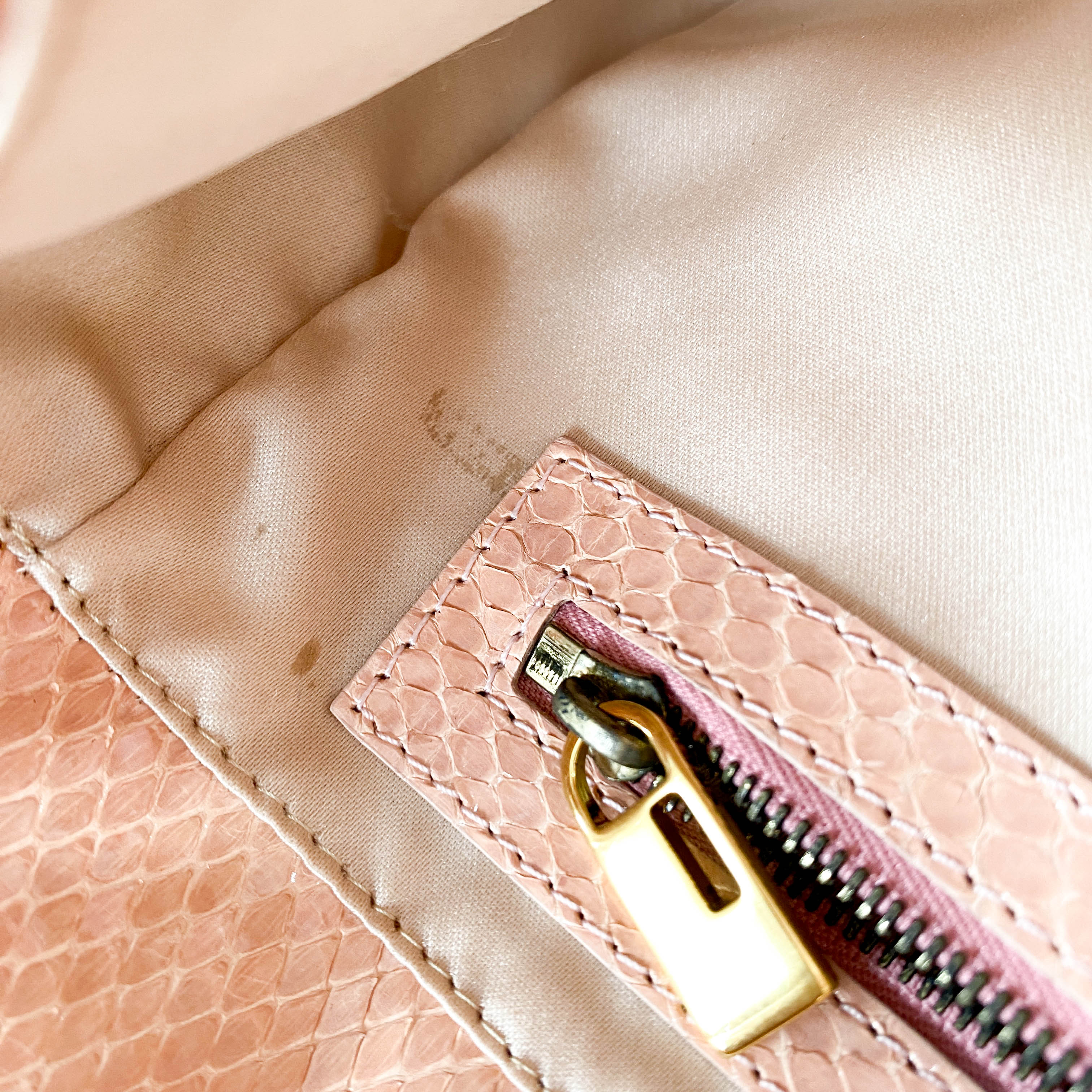 Baguette Pink Leather Embroidery Shoulder Bag