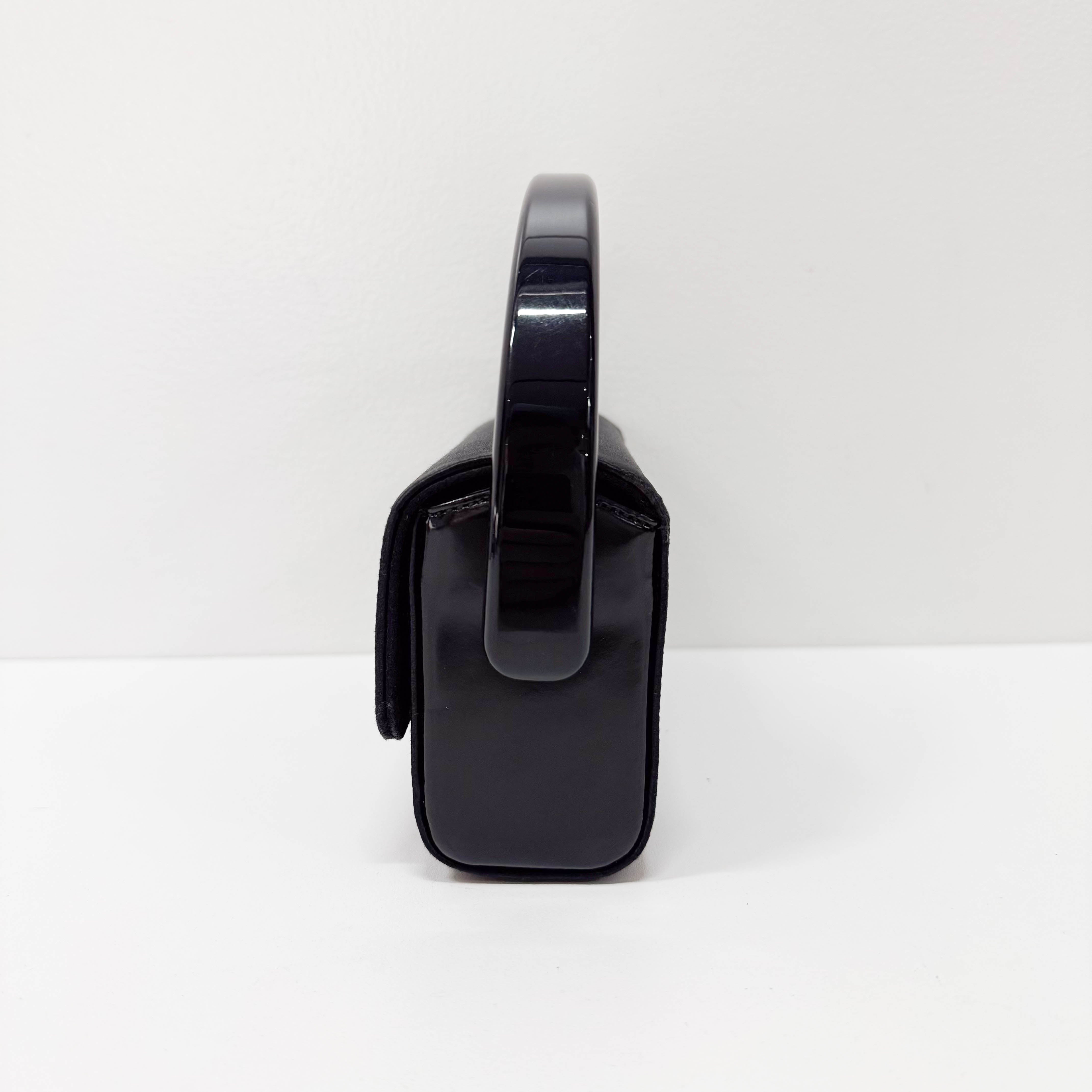 Small Satin Black Handbag