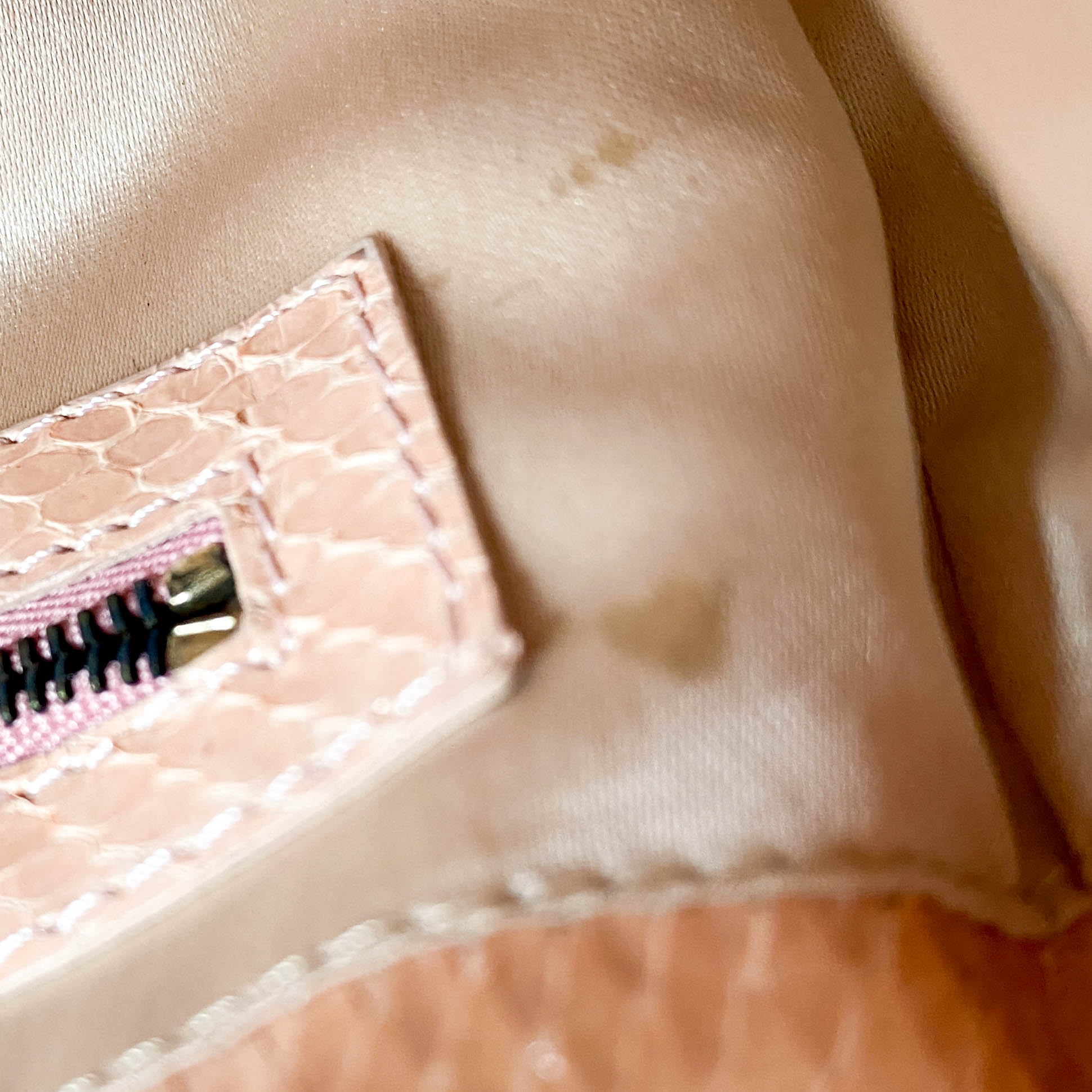 Baguette Pink Leather Embroidery Shoulder Bag
