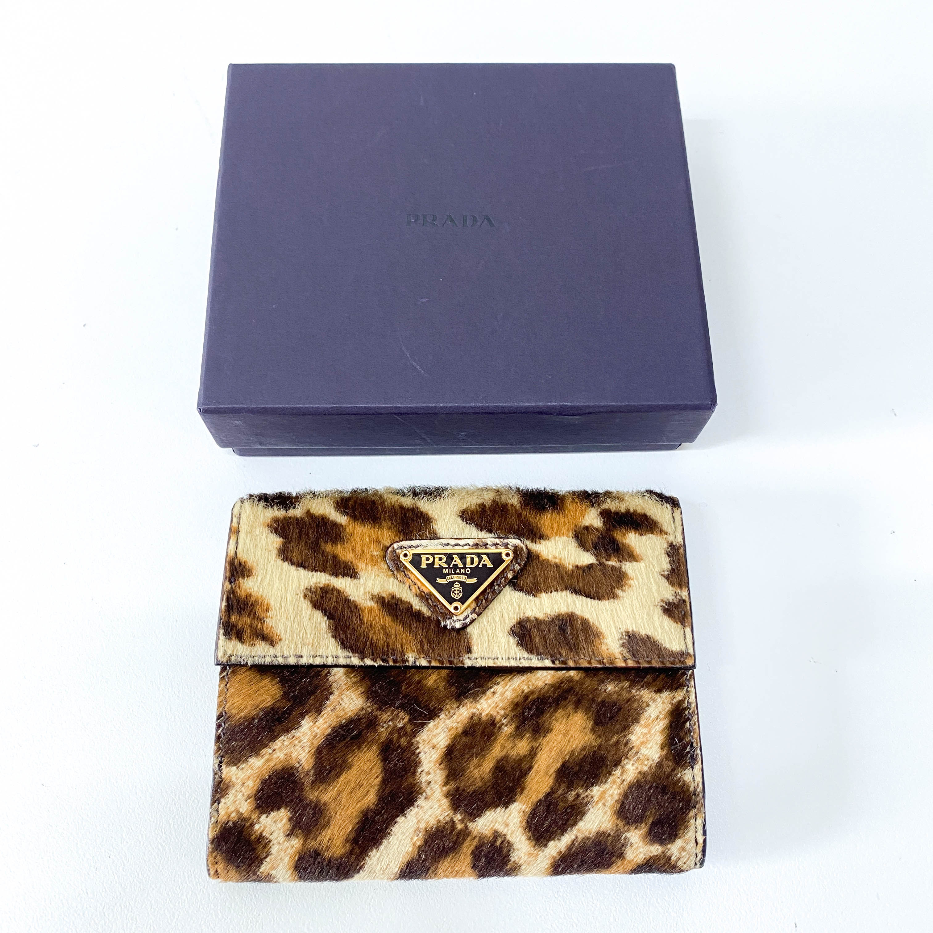 Yellow Leopard Print Pony Hair Wallet