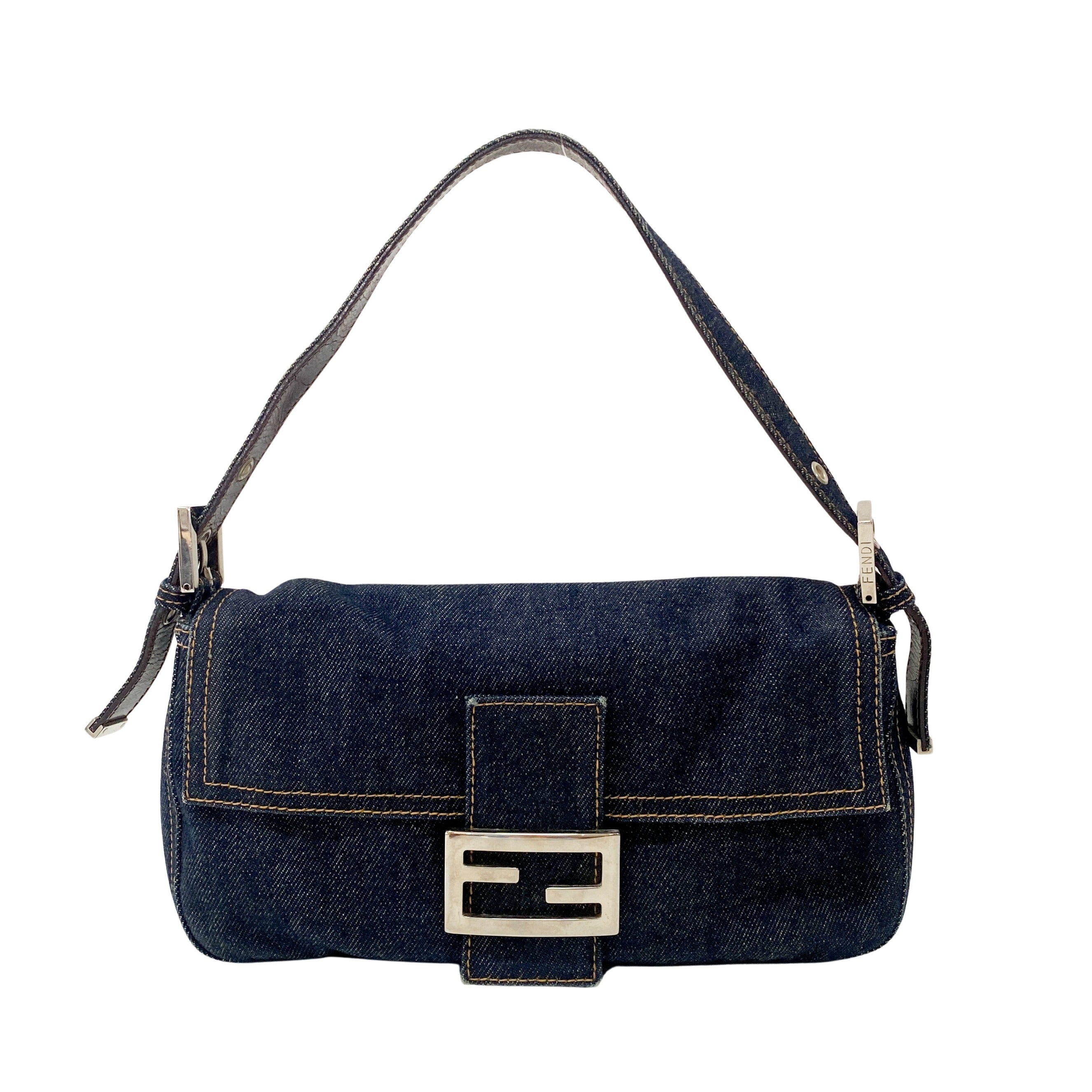 Baguette Denim Shoulder Bag