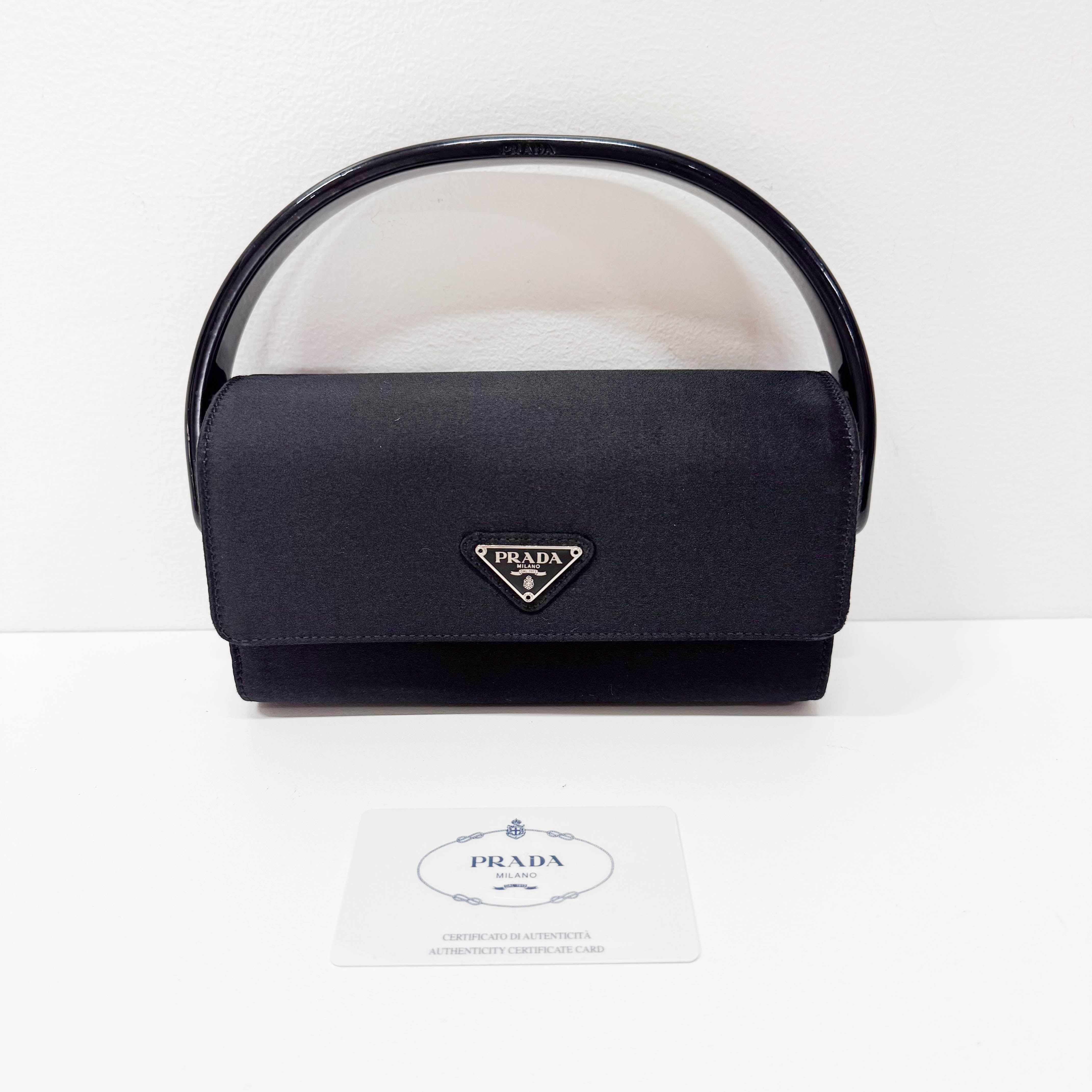 Small Satin Black Handbag