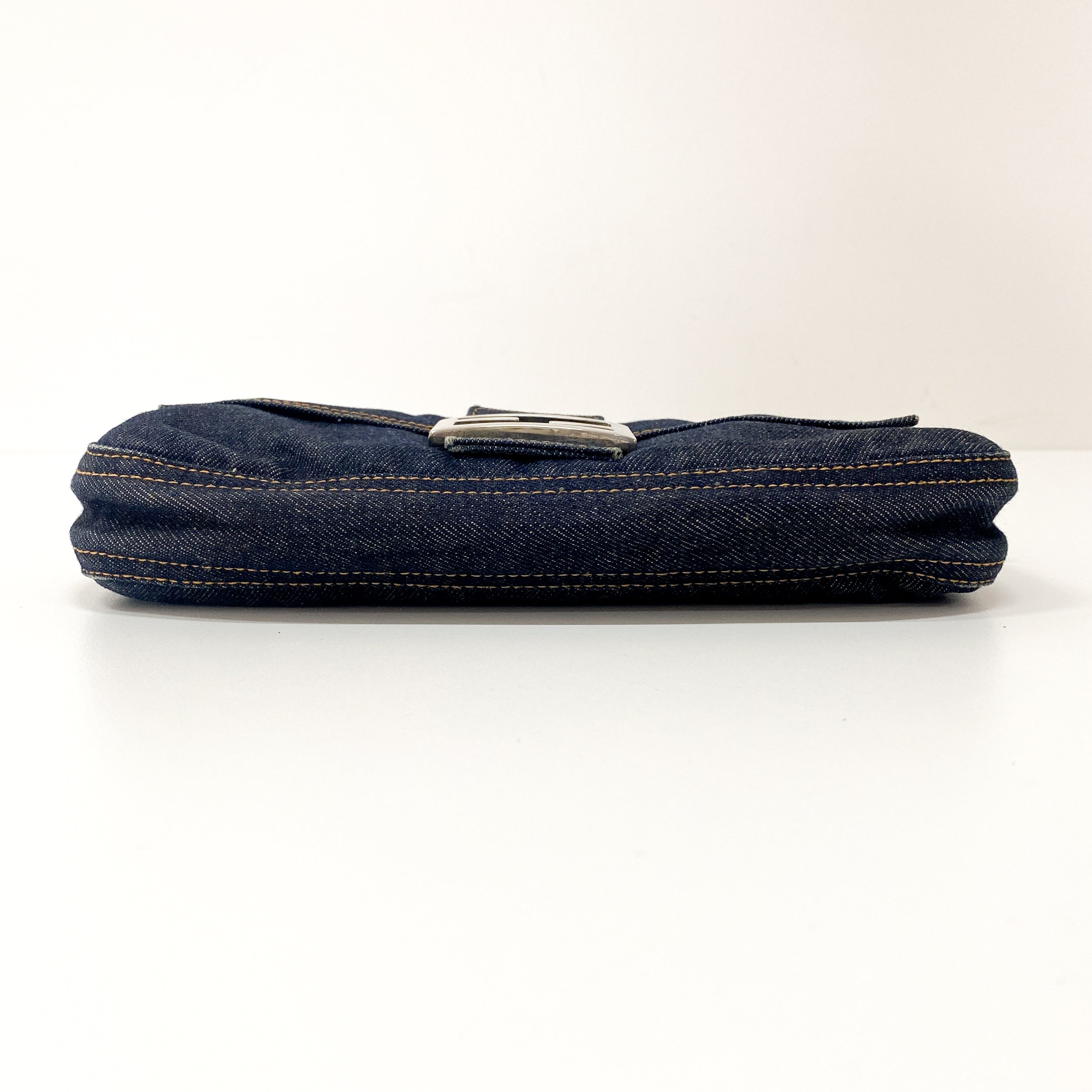 Baguette Denim Shoulder Bag