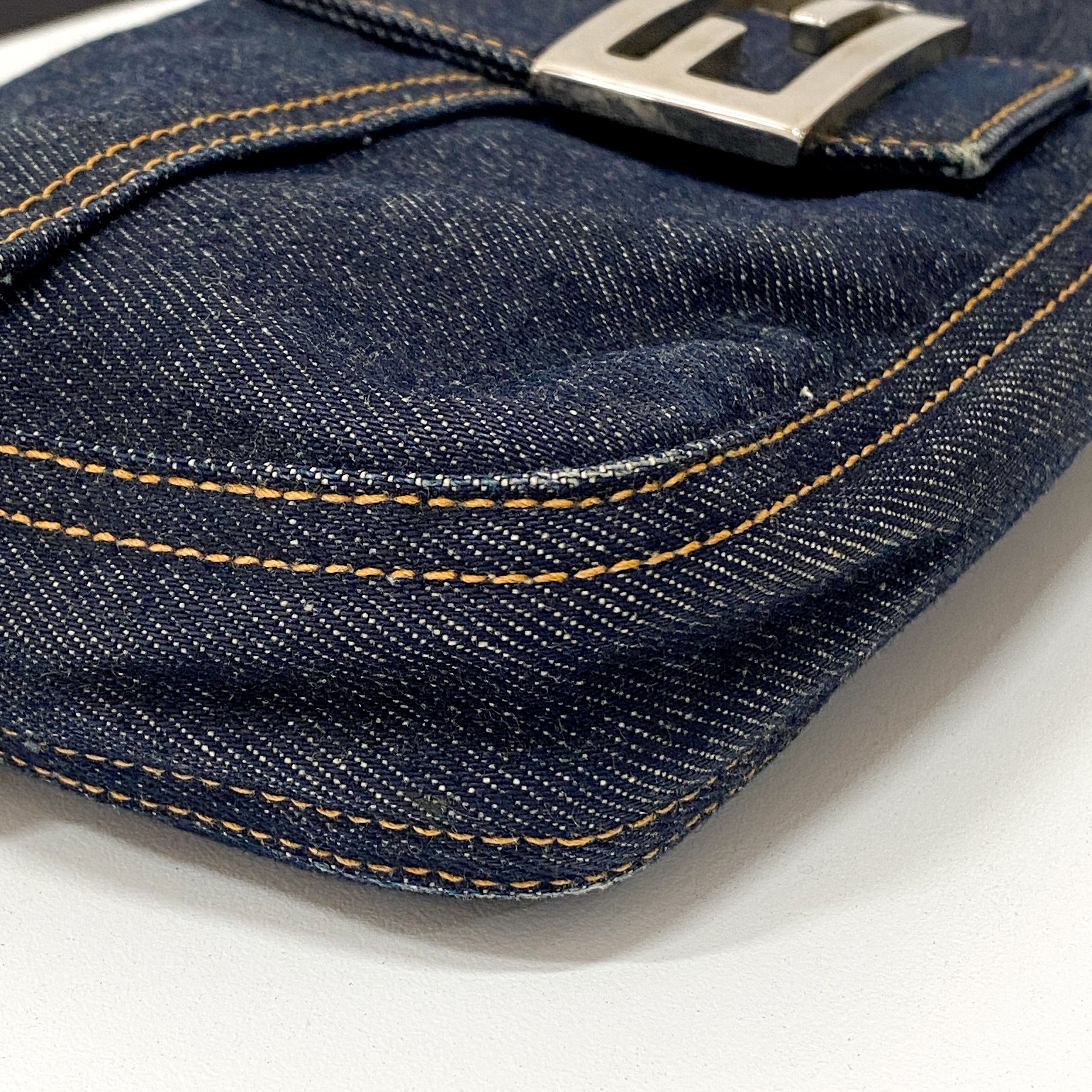 Baguette Denim Shoulder Bag