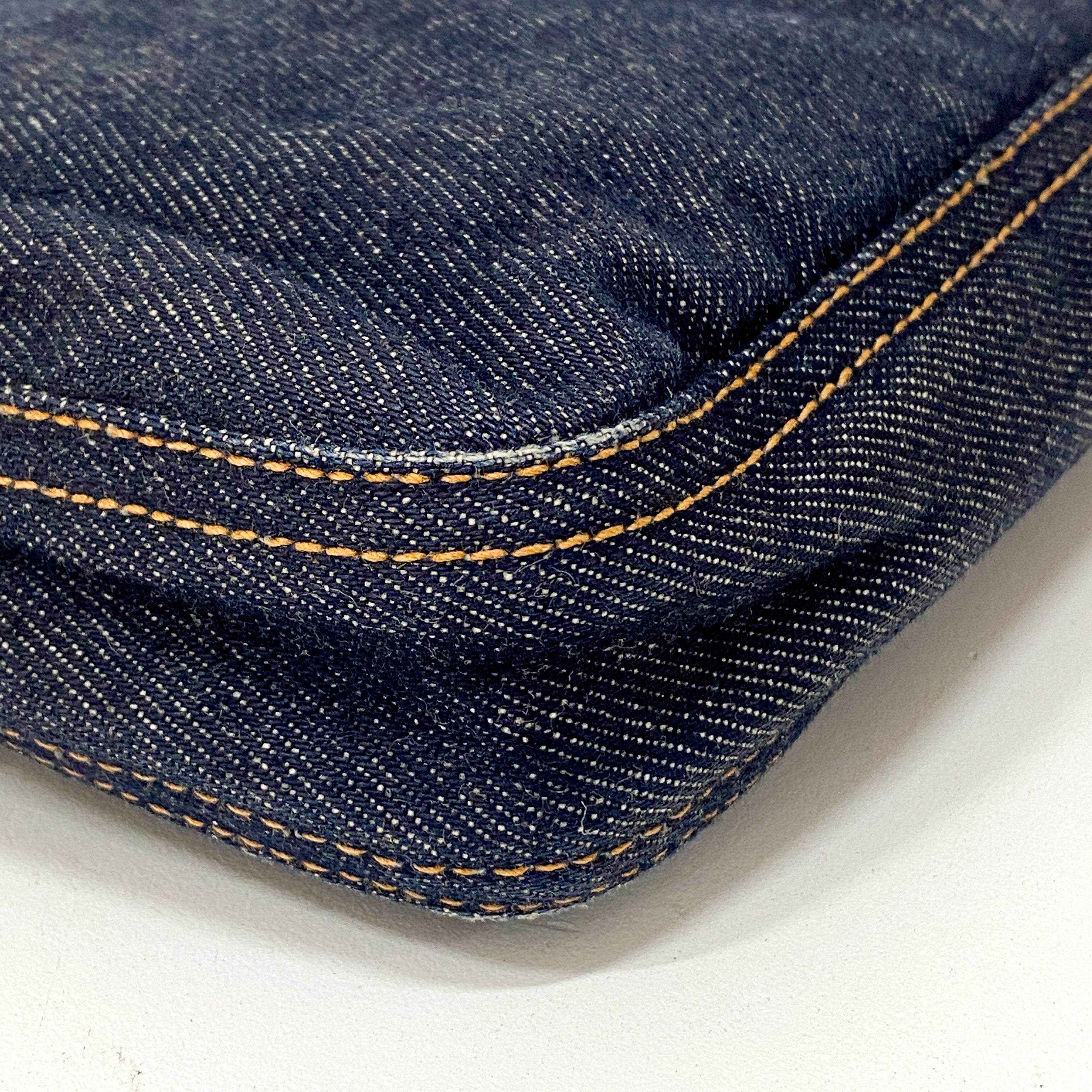Baguette Denim Shoulder Bag