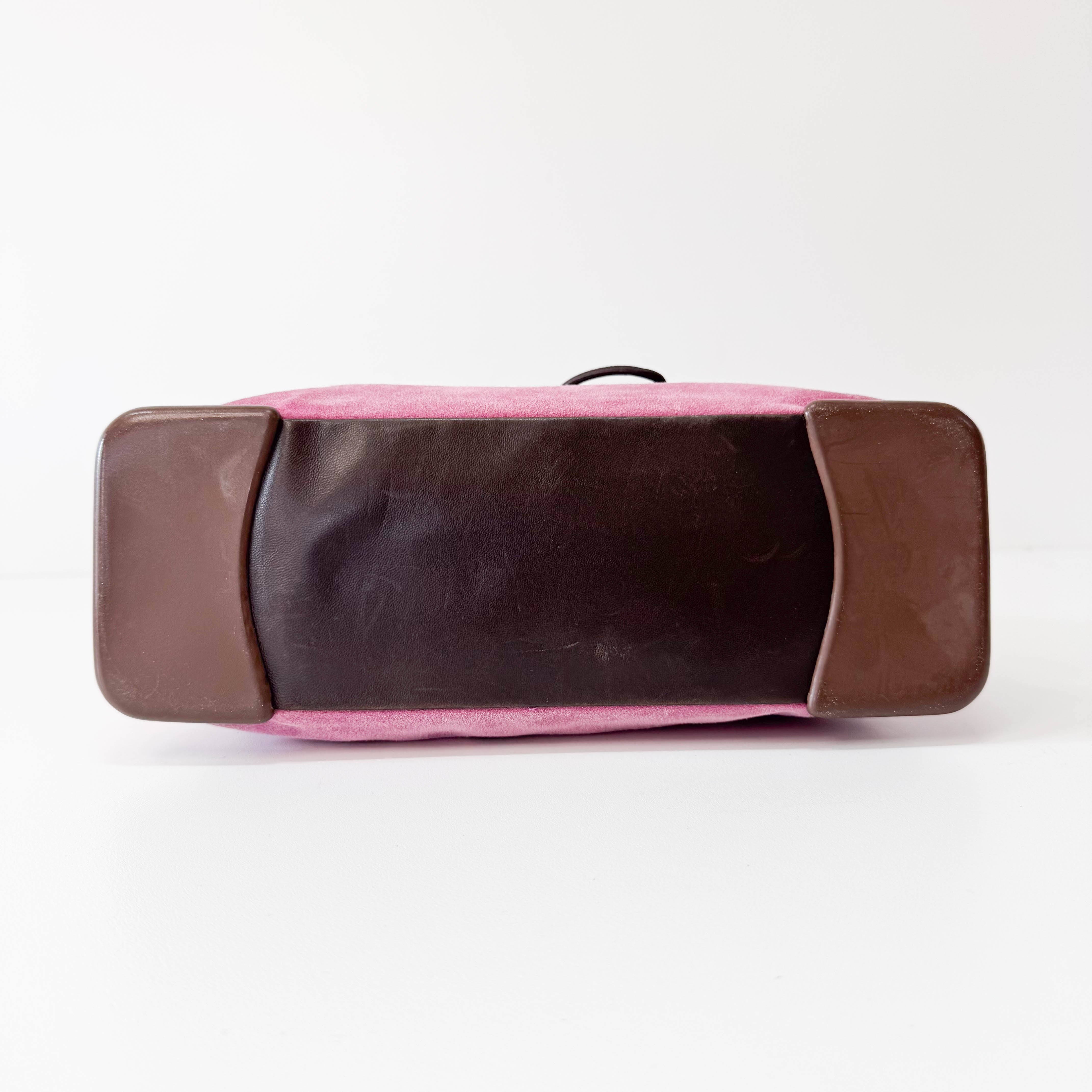 Hobo Pink Suede Shoulder Bag
