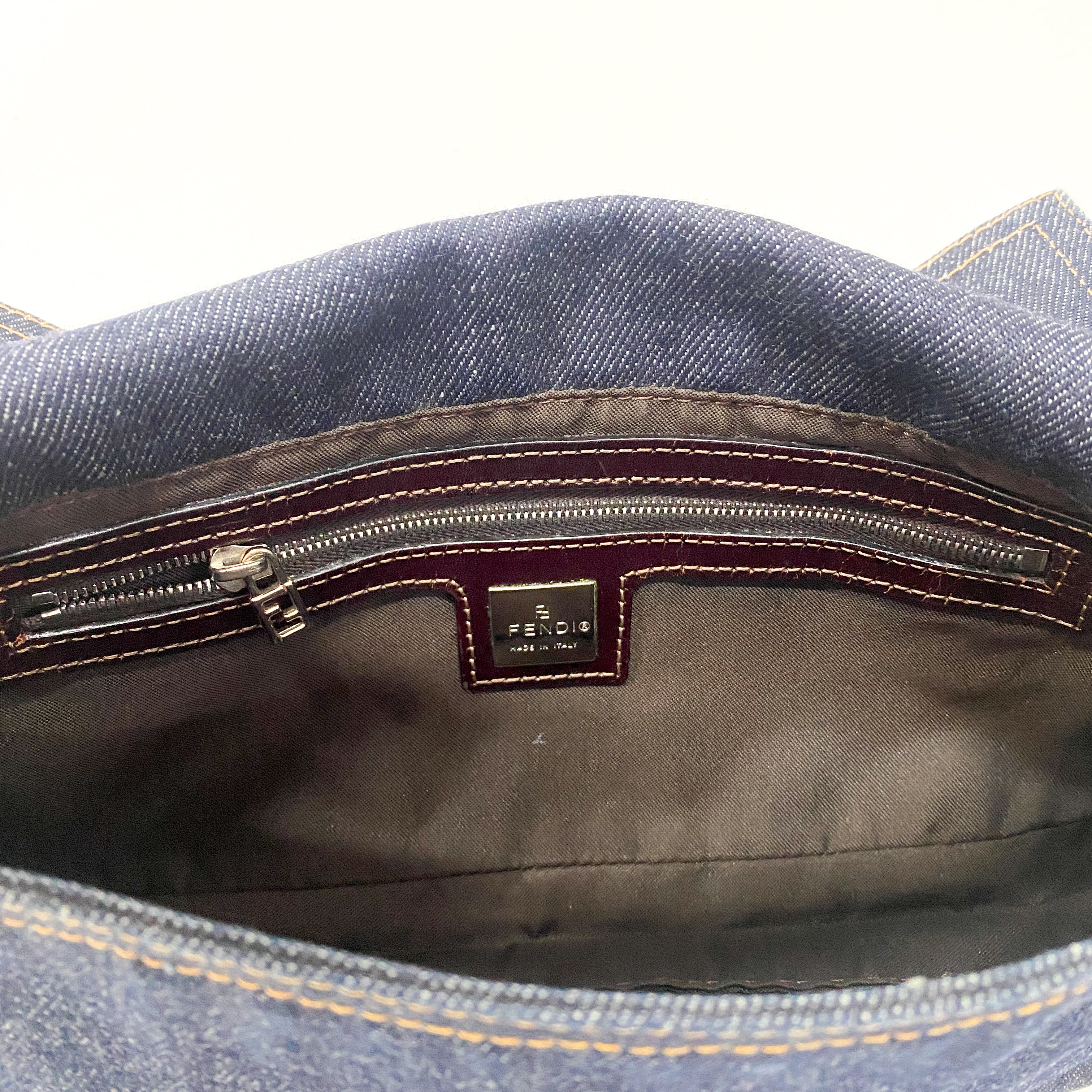 Baguette Denim Shoulder Bag