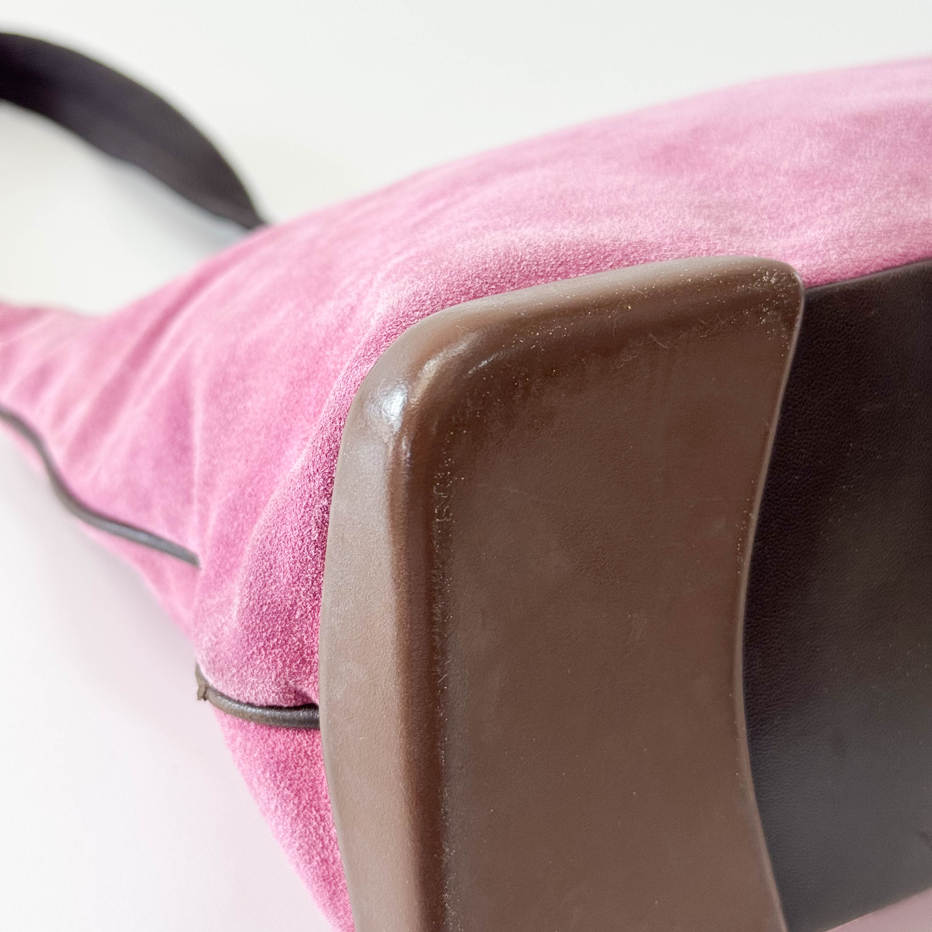 Hobo Pink Suede Shoulder Bag