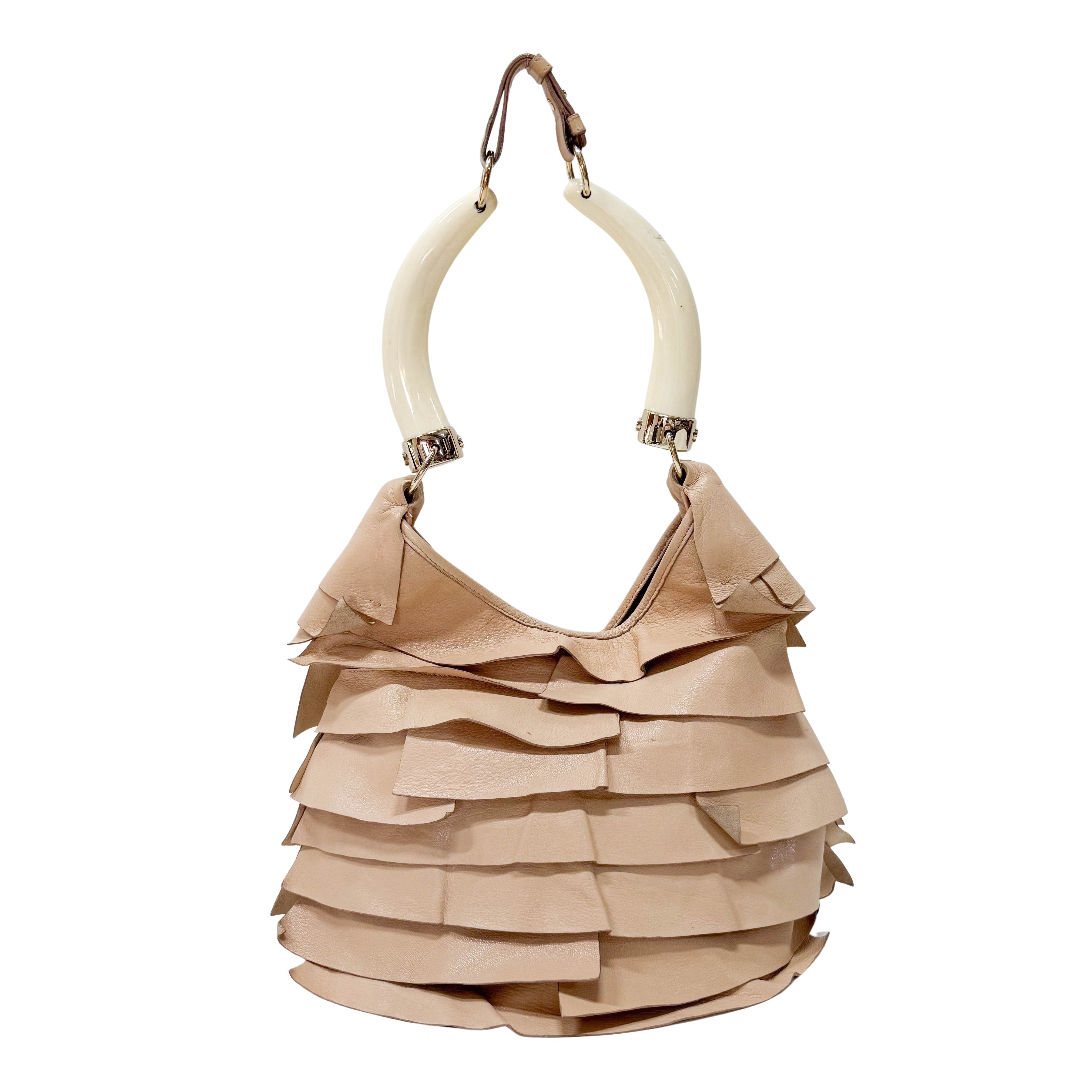 Saint Tropez Pink Calfskin Leather Shoulder Bag