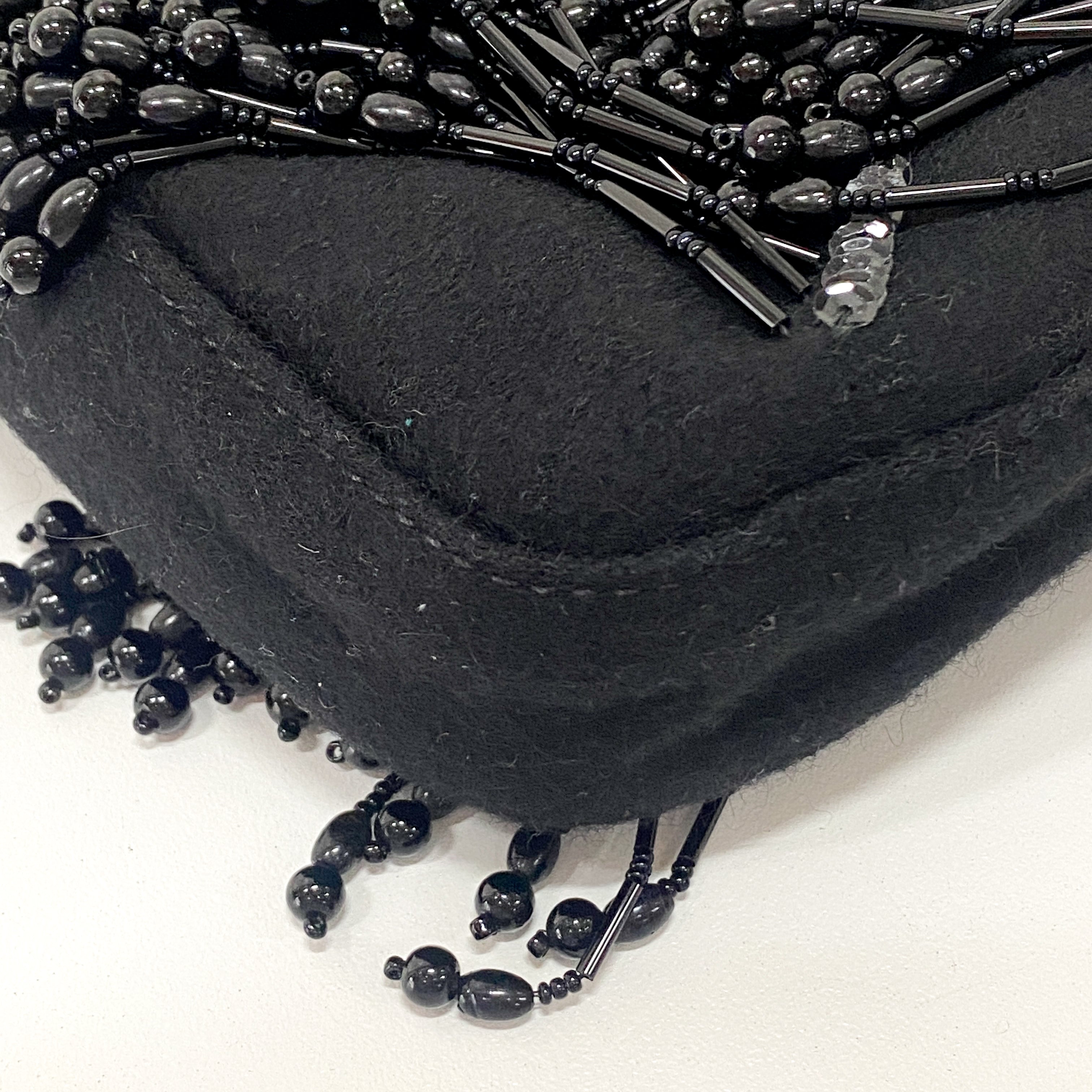 Baguette Limited Edition Black Cashmere and Beaded Shoulder Bag